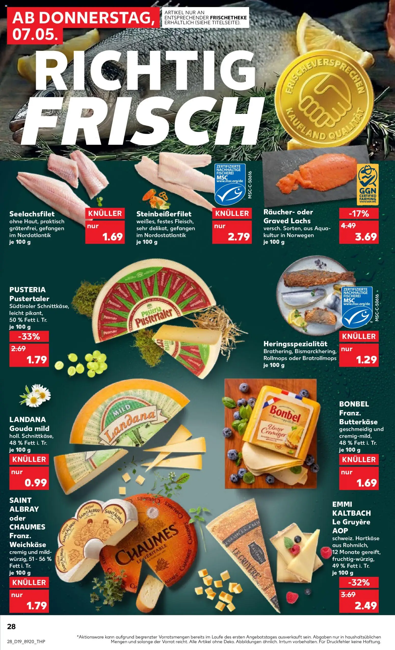 Kaufland Prospekt Frankfurt (Oder)	 – gültig ab 07.05.2026 | Seite: 28 | Produkte: Gouda, Lachs