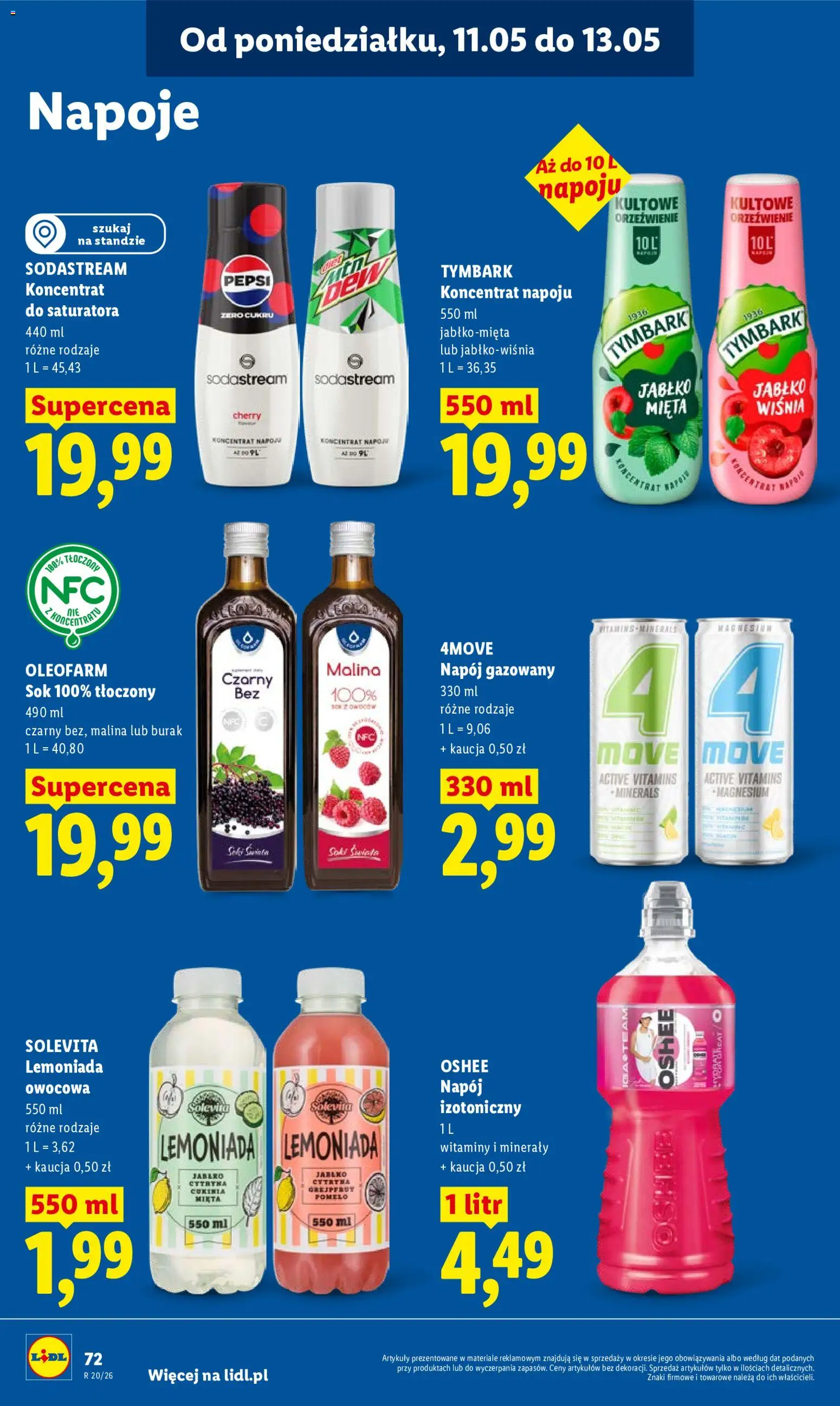 Lidl Polsko leták od 11.05.2026 | Strana: 72 | Produkty: Pepsi, Minerály, Sodastream, Solevita