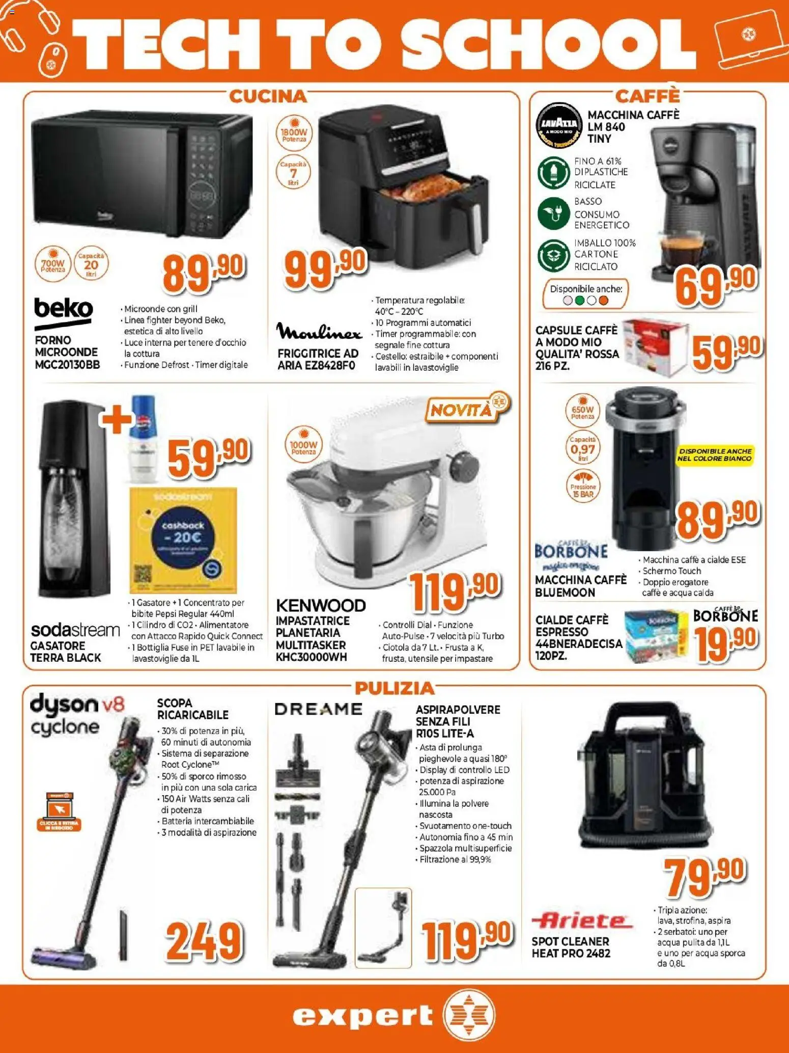 Volantino Expert del 20/08/2026 | Pagina: 22 | Prodotti: Spazzola, Scopa, Cialde, Borbone
