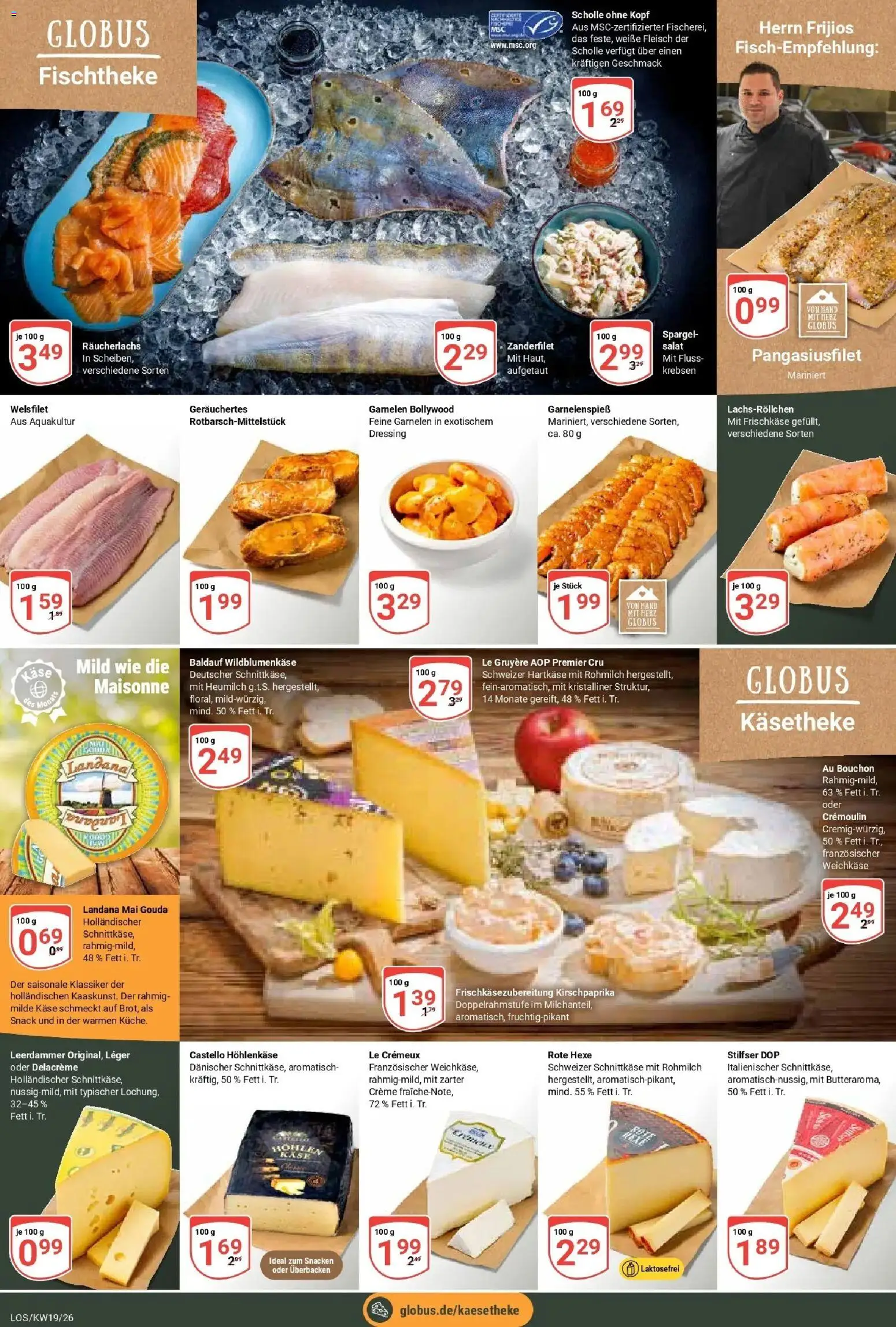 Globus Prospekt Losheim Am See	 – gültig ab 04.05.2026 | Seite: 13 | Produkte: Käse, Garnelen, Leerdammer, Creme