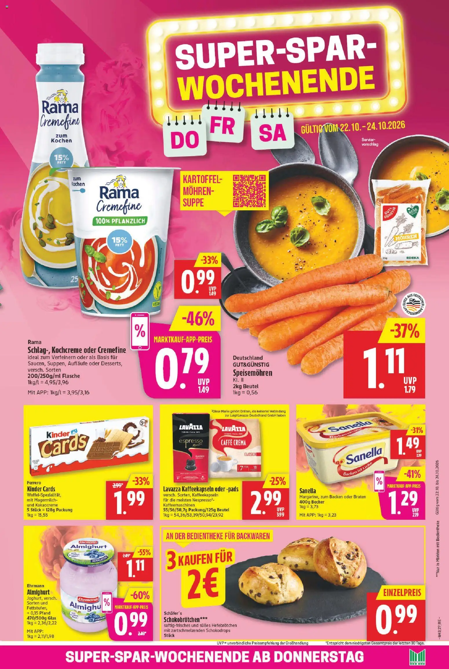 Marktkauf Prospekt – gültig ab 19.10.2026 | Seite: 33 | Produkte: Rama, Rama cremefine, Mohren, Sanella