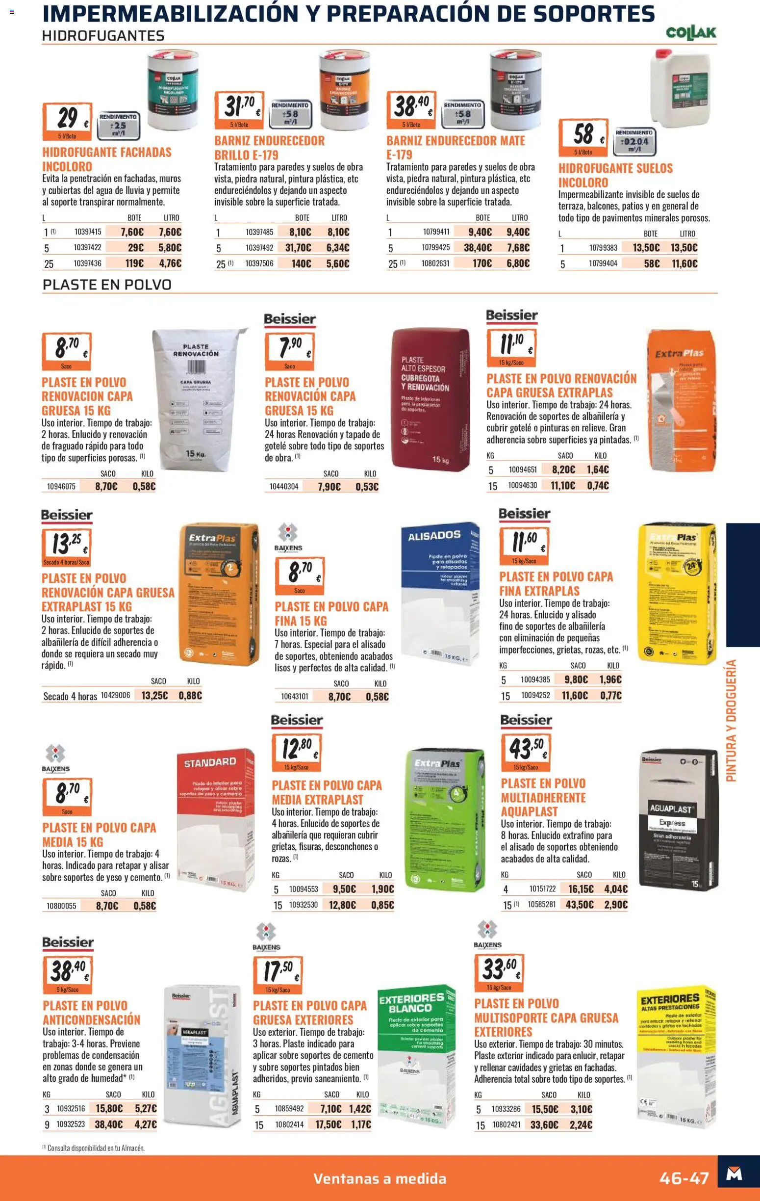 Obramat - Reformas Otono Imprenta Almacenes 20 Barcelona 2026 │ válido desde el 09/10/2026 | Página: 47 | Productos: Polvo, General, Cemento, Agua