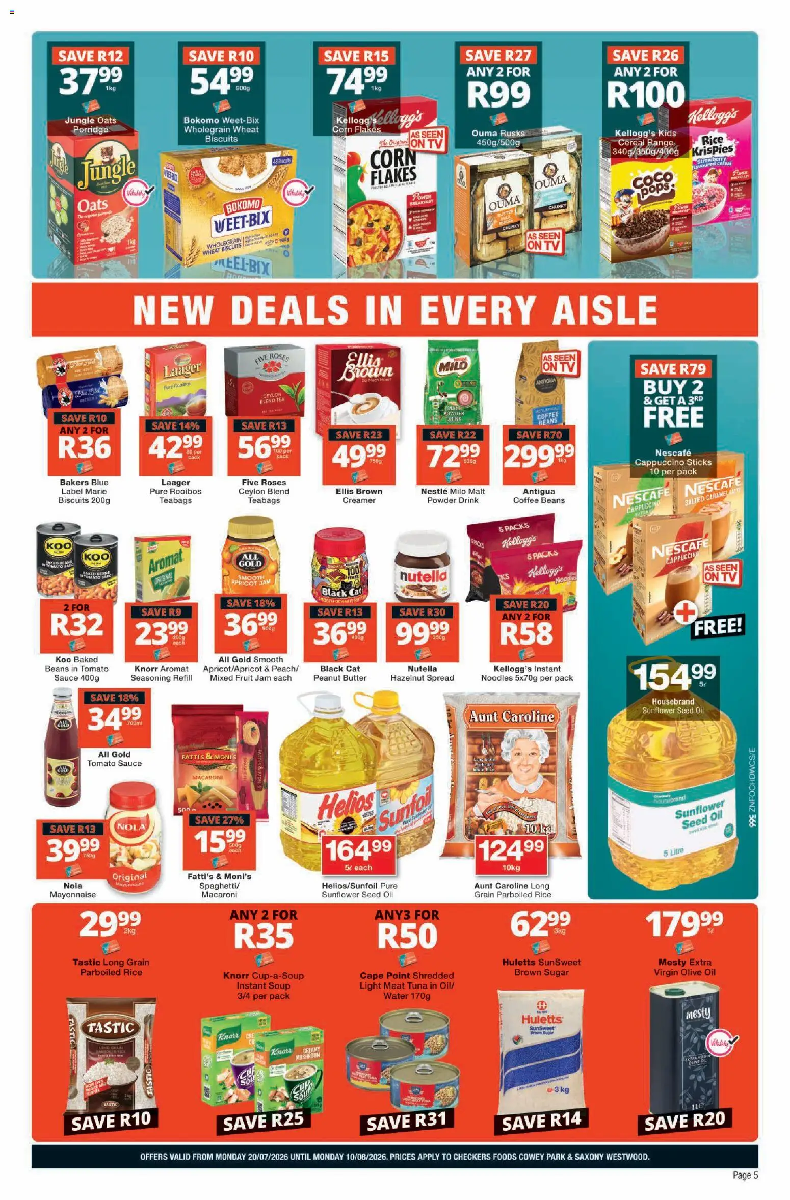 New Checkers catalogue – valid from 20/07/2026 | Page: 5 | Products: Jam, Baked beans, Seasoning, Flakes