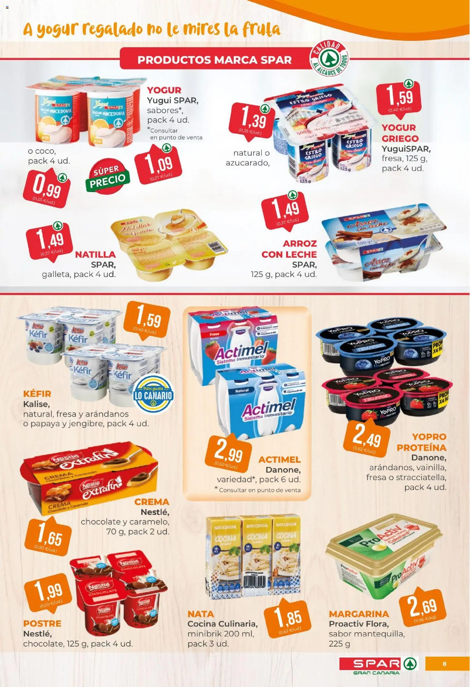 Spar folleto │ válido desde el 18/09/2026 | Página: 8 | Productos: Proteína, Fruta, Nata, Crema