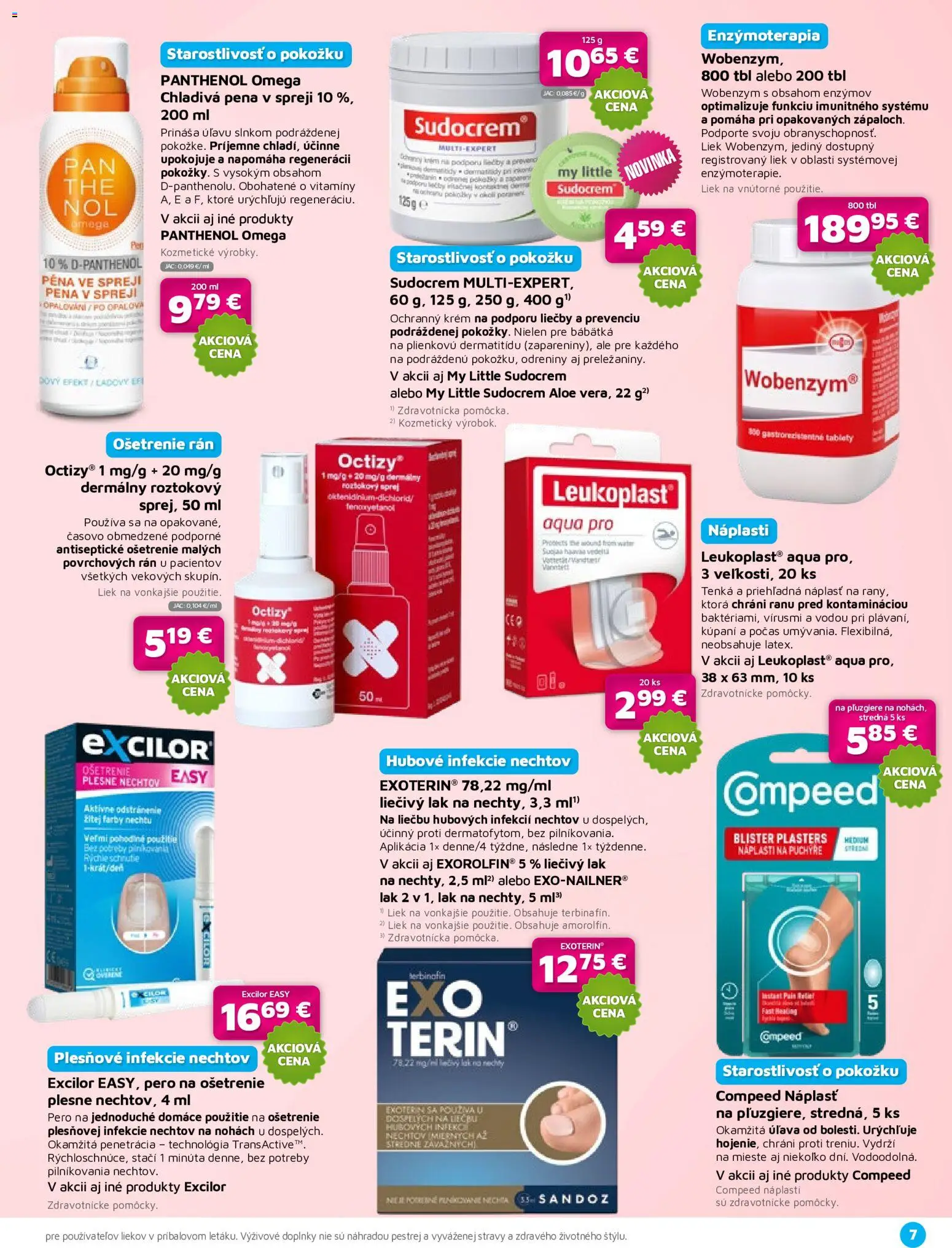 Nové Plus lekáreň akcie – leták je platný od 01.06.2026 | Strana: 7 | Produkty: Pero, Sudocrem, Wobenzym, Krém