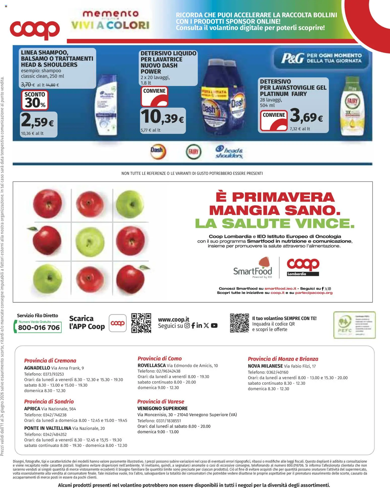 Volantino COOP del 11.06.2026 | Pagina: 24 | Prodotti: Balsamo, Tè, Detersivo per lavastoviglie, Lavastoviglie