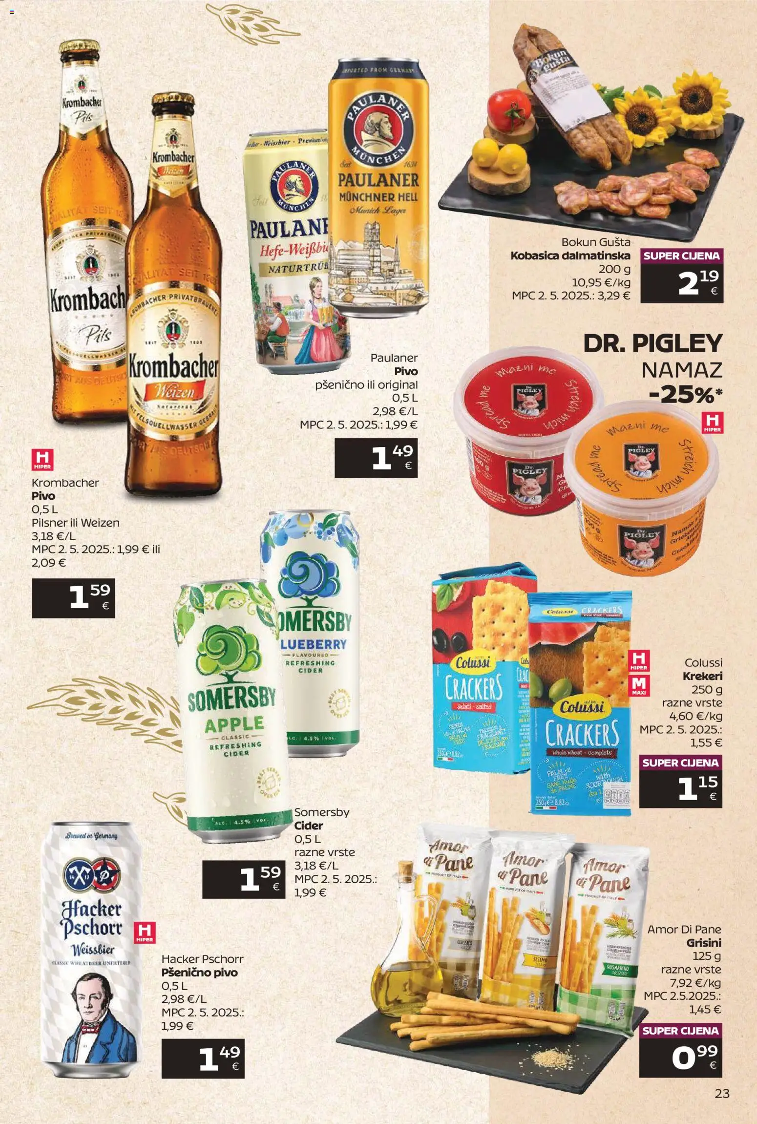 Tommy katalog | vrijedi od 09.03.2026 | Stranica: 23 | Proizvodi: Kobasica, Krekeri, Somersby, Grisini