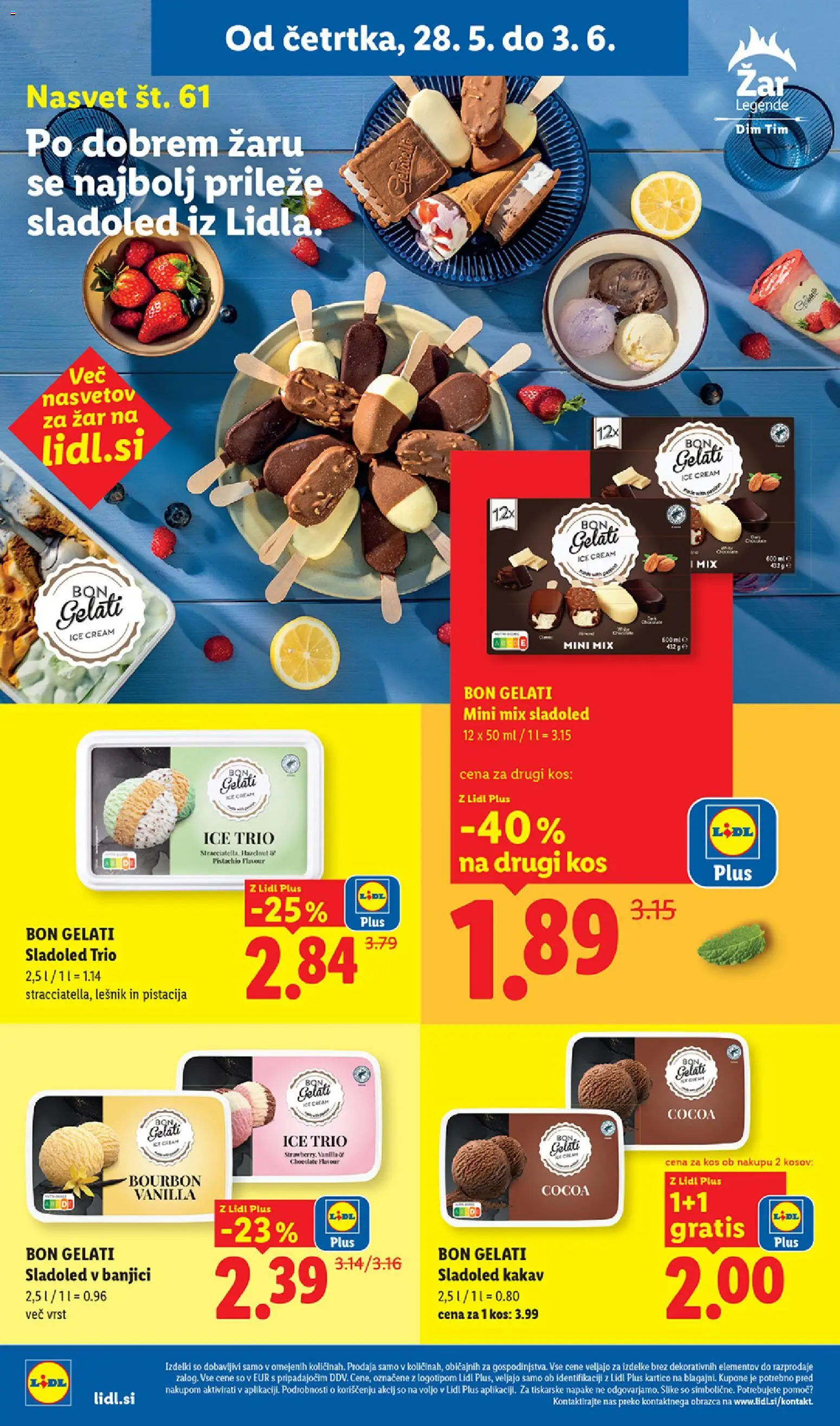 Novi Lidl katalog ponudbe – veljaven od 28.05.2026 | Stran: 14 | Izdelki: Zar, Kos, Kakav, Sladoled