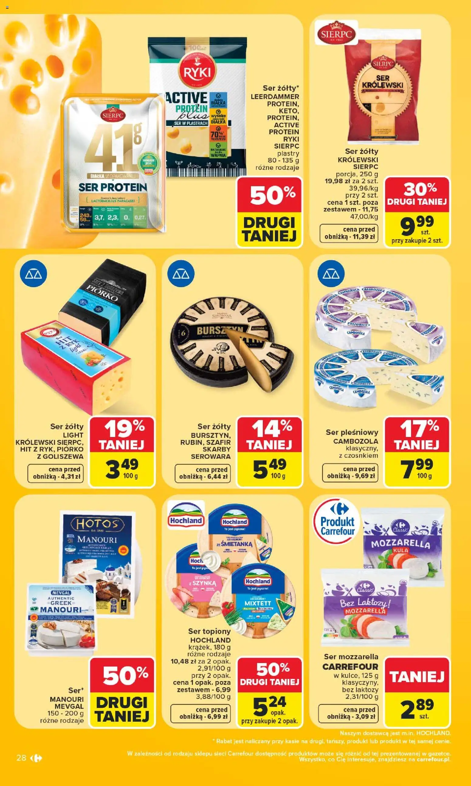 Carrefour gazetka od 08.06.2026 | Strona: 30 | Produkty: Ser żółty, Bez laktozy, Ser, Mozzarella