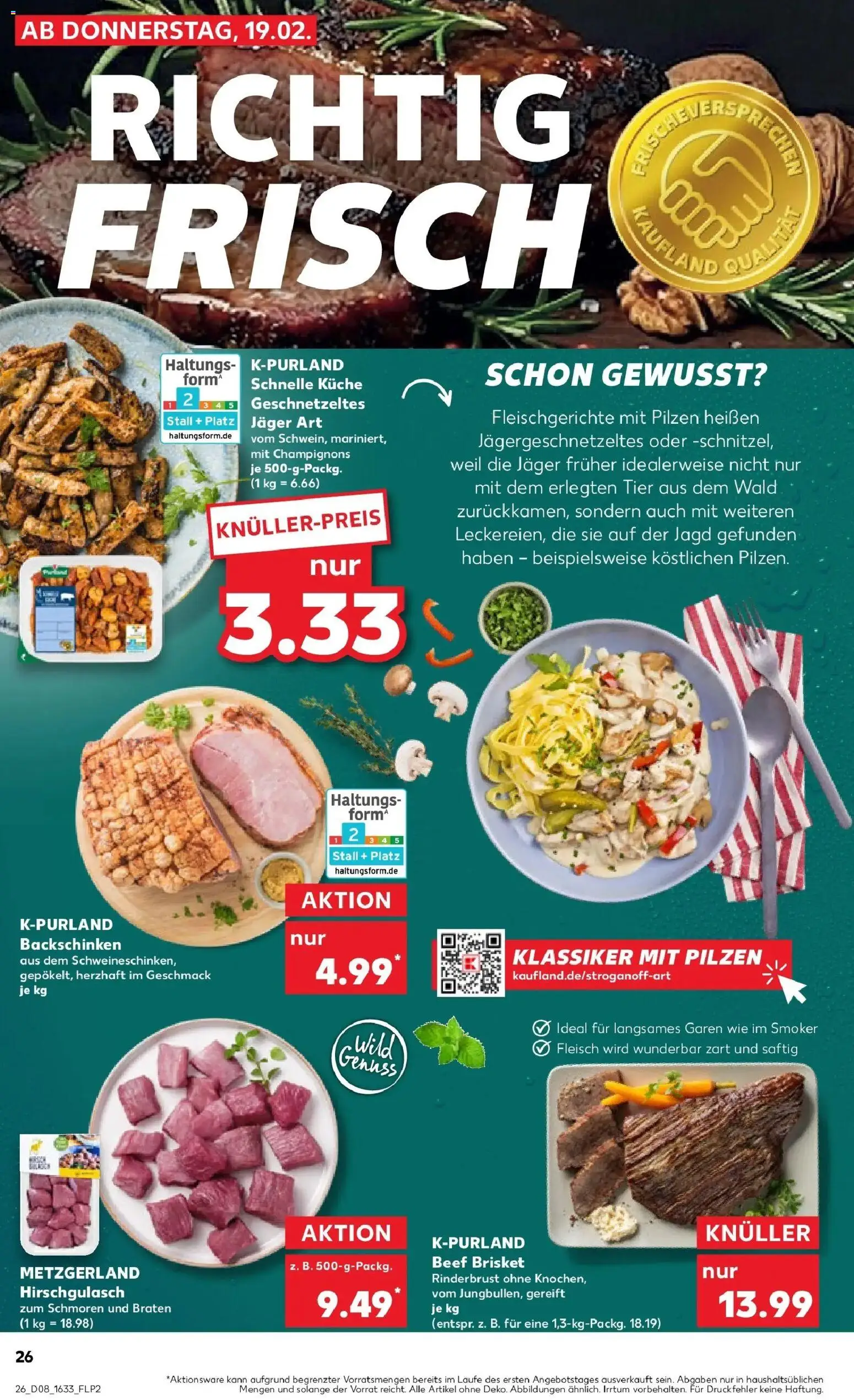 Kaufland prospekt Calw	 – gültig ab 19.02.2026 | Seite: 34 | Produkte: Küche, Champignons, Fleisch