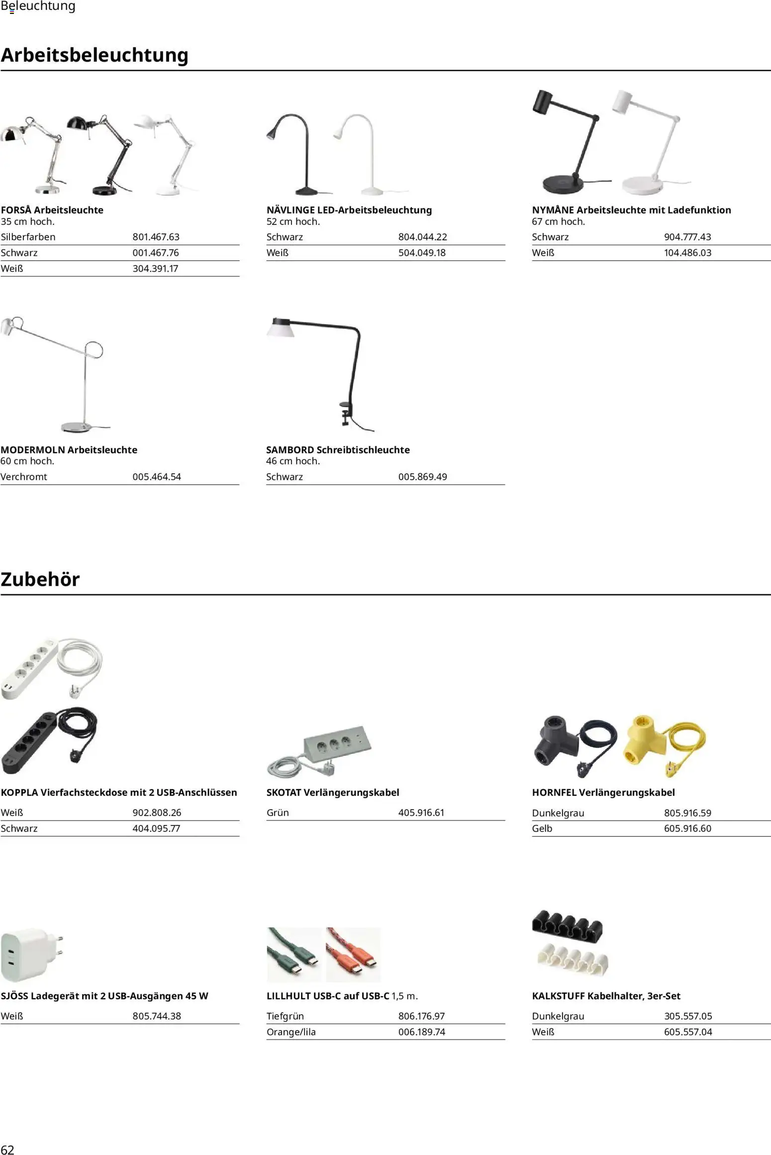 Ikea Büroeinrichtung – gültig ab 01.04.2026 | Seite: 62 | Produkte: Ladegerät