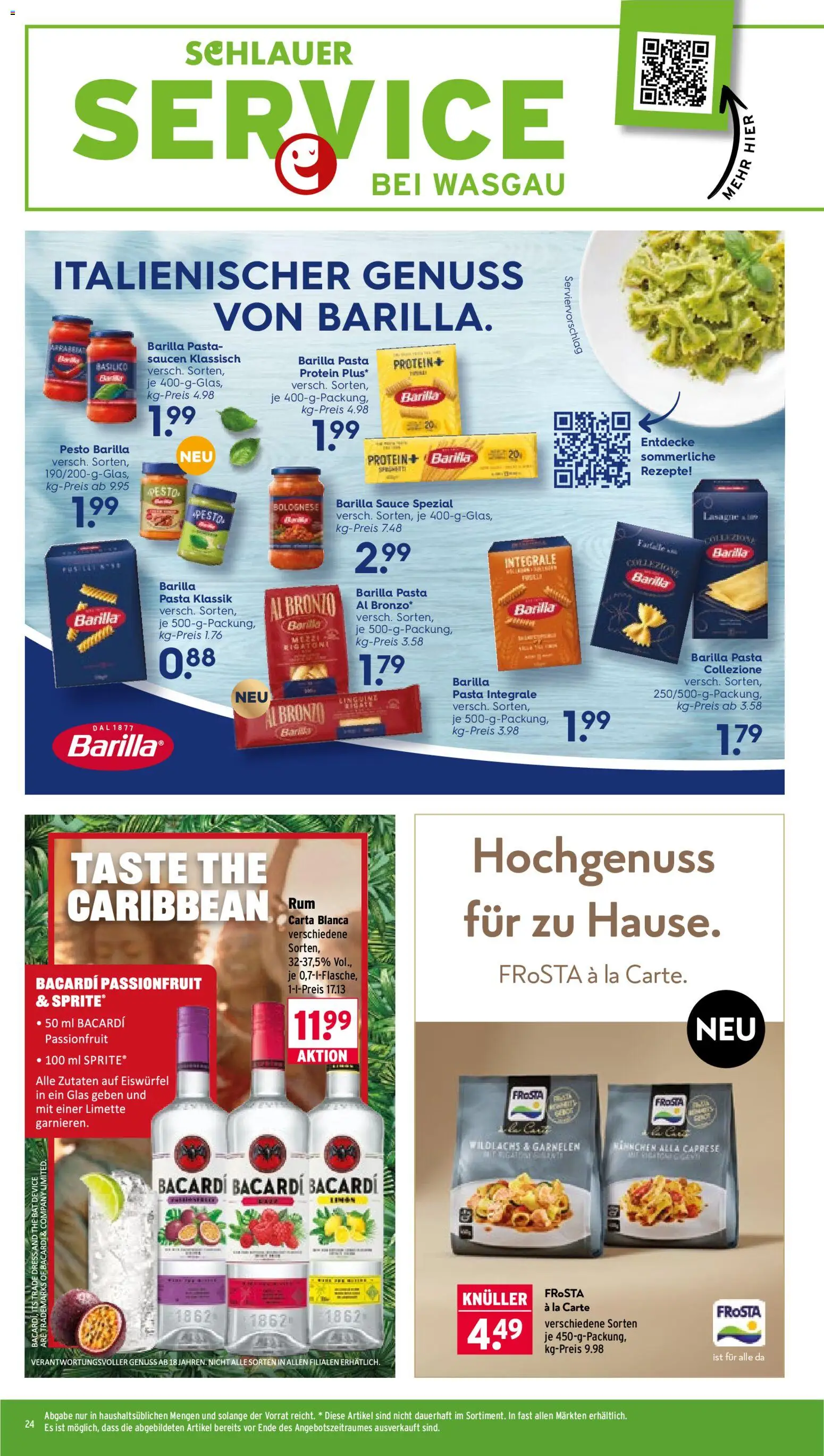 Wasgau Prospekt – gültig ab 17.08.2026 | Seite: 24 | Produkte: Barilla, Garnelen, Frosta, Limette