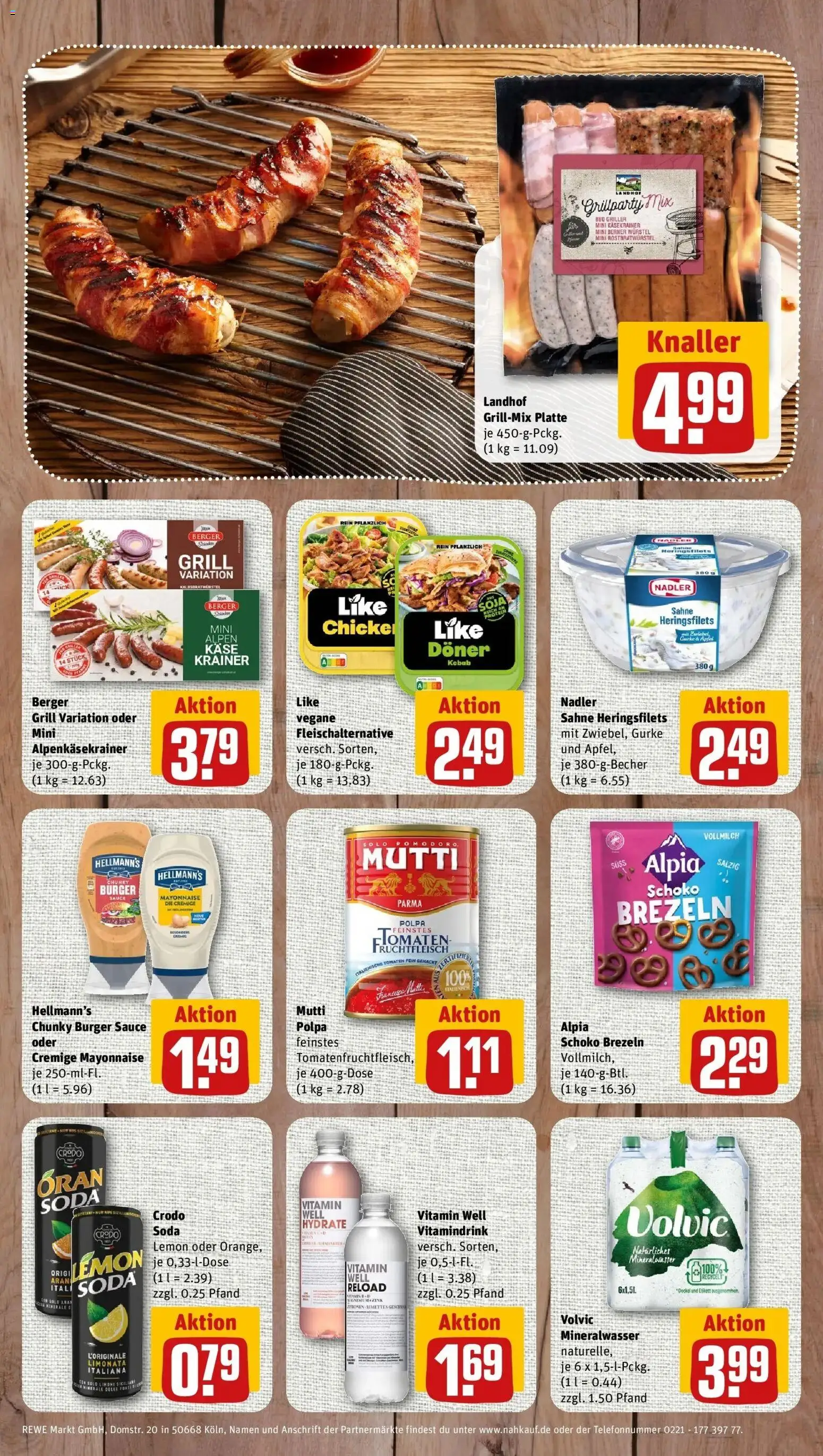 REWE Prospekt ab 17.08.2026 zum Blättern » Angebote | Seite: 8 | Produkte: Käse, Tomaten, Mineralwasser, Volvic