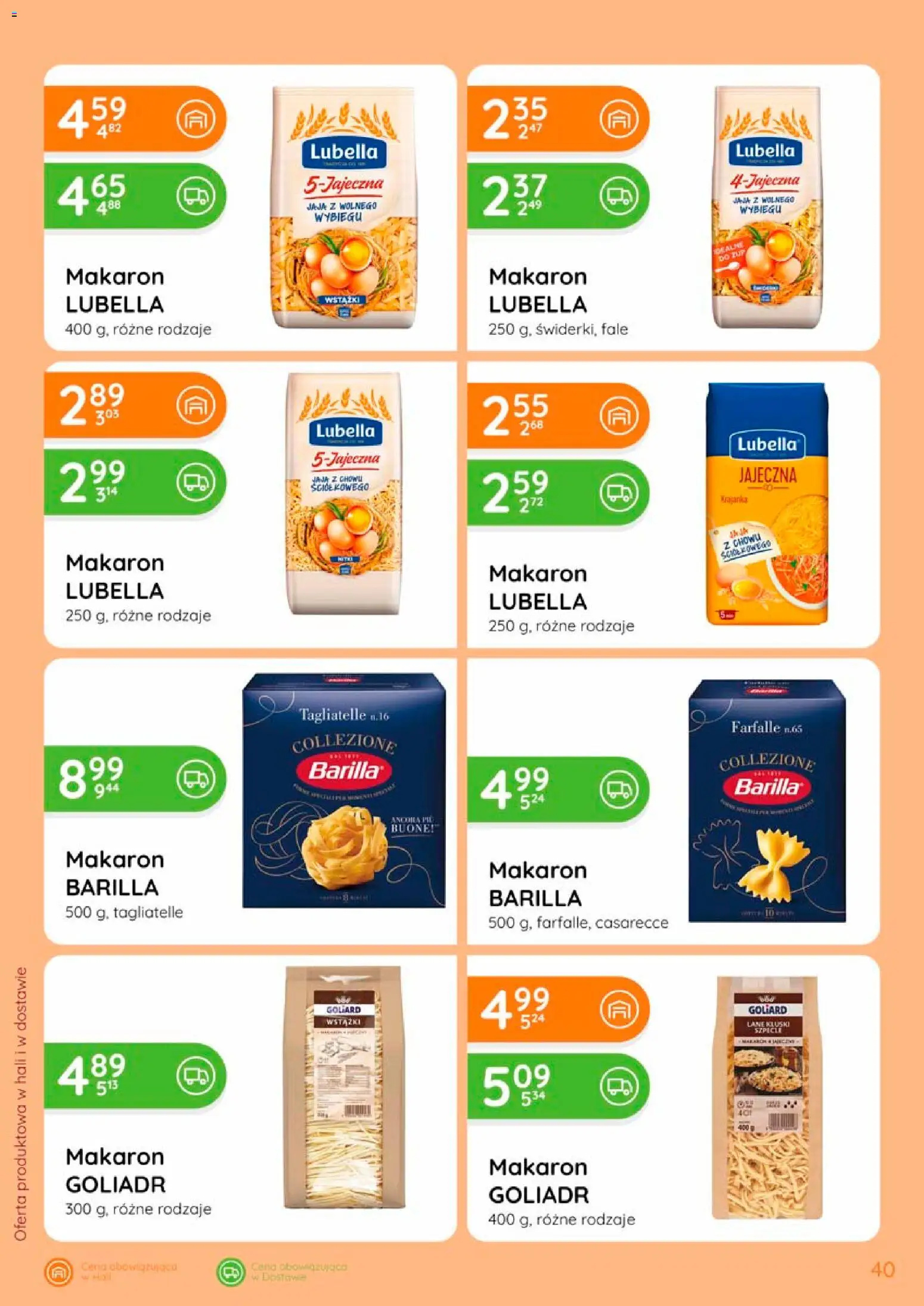 Eurocash gazetka od 17.09.2026 | Strona: 40 | Produkty: Barilla, Makaron, Kluski, Jaja