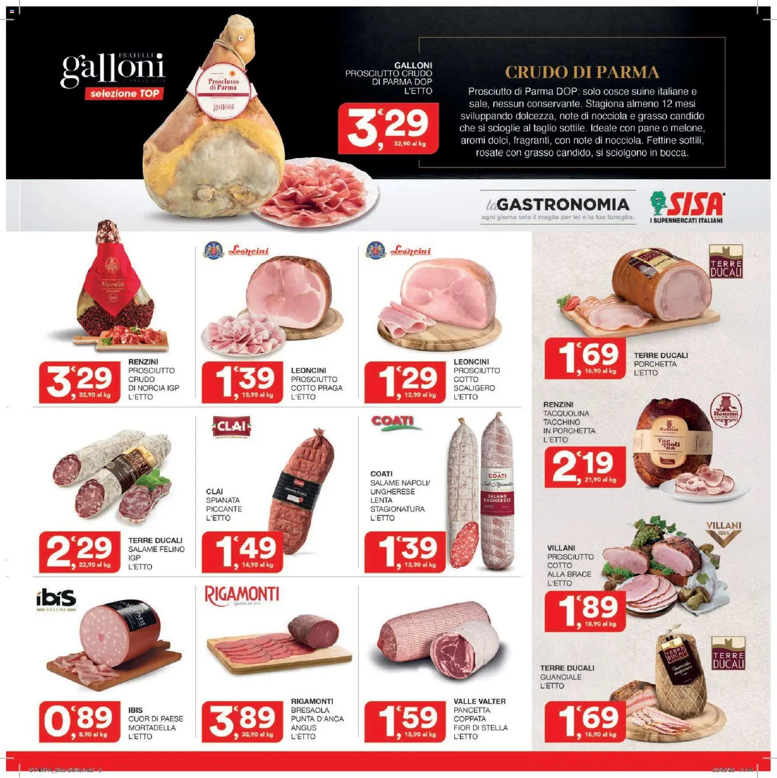Volantino SISA del 04.06.2026 | Pagina: 5 | Prodotti: Porchetta, Tacchino, Prosciutto, Guanciale