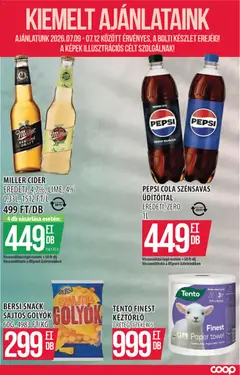 COOP Szolnok akciós újság - amely érvényes a következő dátumtól: 2026.07.09. | Oldal: 5 | Termékek: Pepsi, Cider, Cola