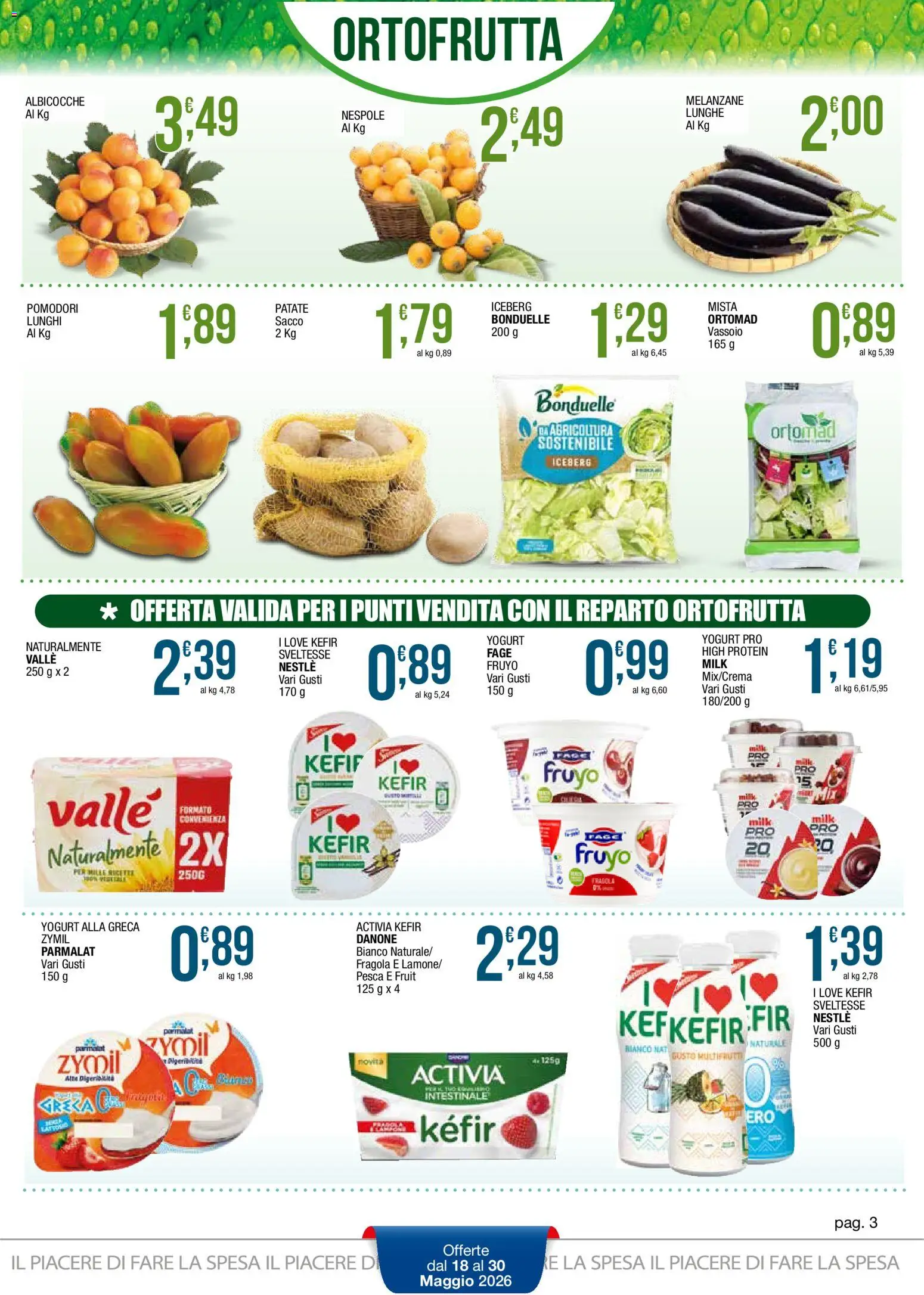 Volantino Sidis del 18.05.2026 | Pagina: 3 | Prodotti: Patate, Pomodori, Melanzane, Vassoio