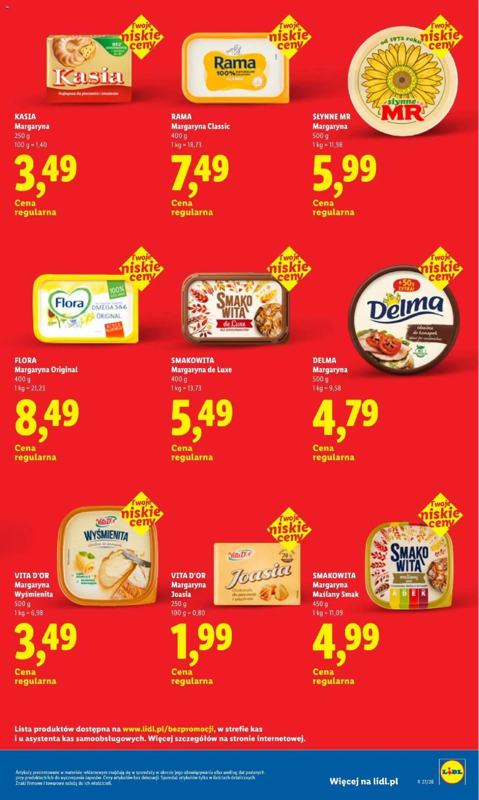 Lidl gazetka - Oszczędzaj każdego dnia od 21.08.2026 | Strona: 13 | Produkty: Margaryna kasia, Rama, Omega, Margaryna
