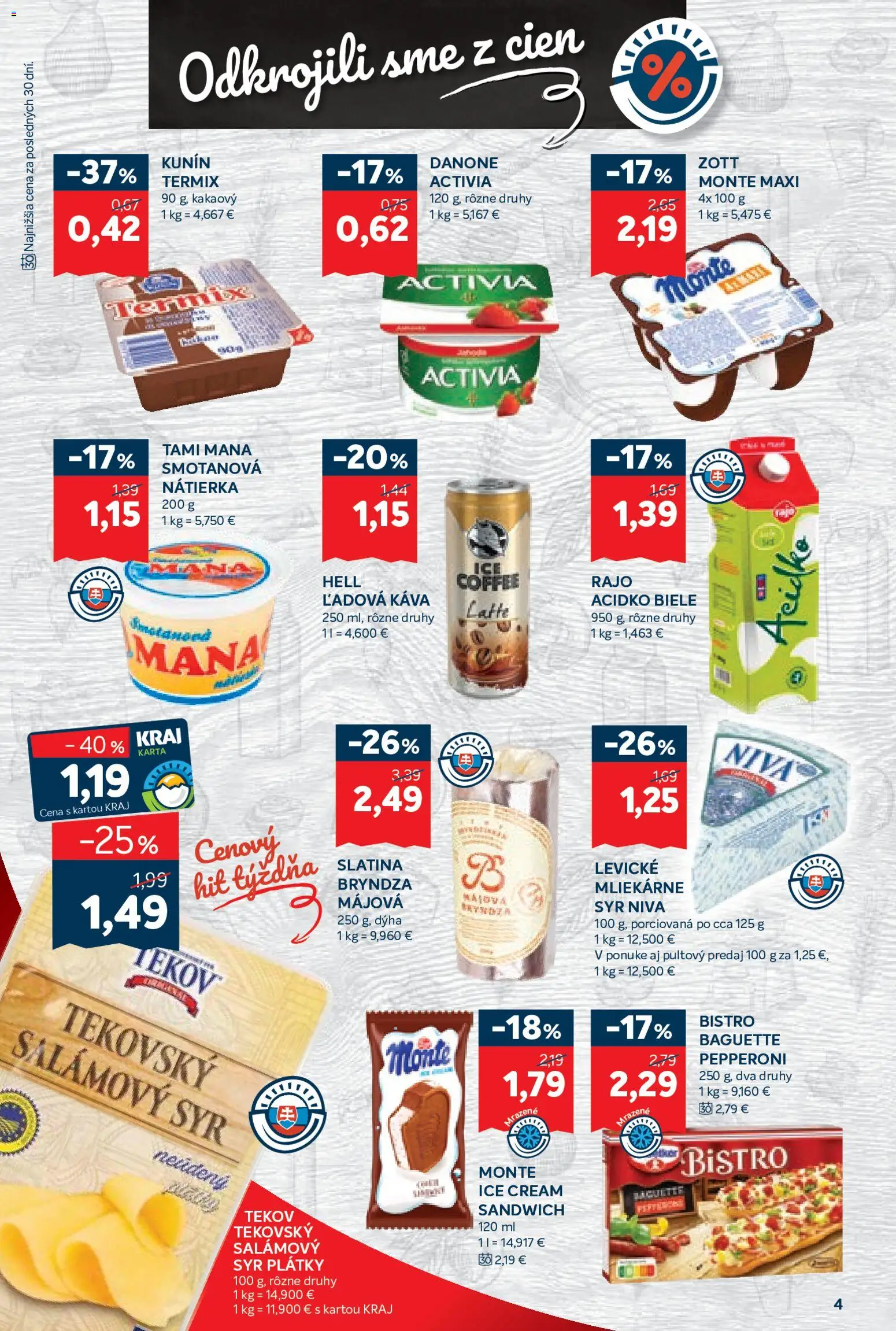 Nové Kraj akcie – leták je platný od 07.05.2026 | Strana: 6 | Produkty: Syr, Káva, Bryndza, Acidko