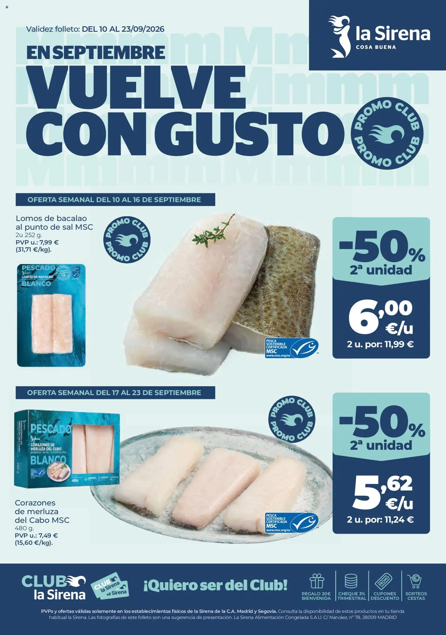 La Sirena folleto │ válido desde el 10/09/2026 | Página: 1 | Productos: Pescado, Sal
