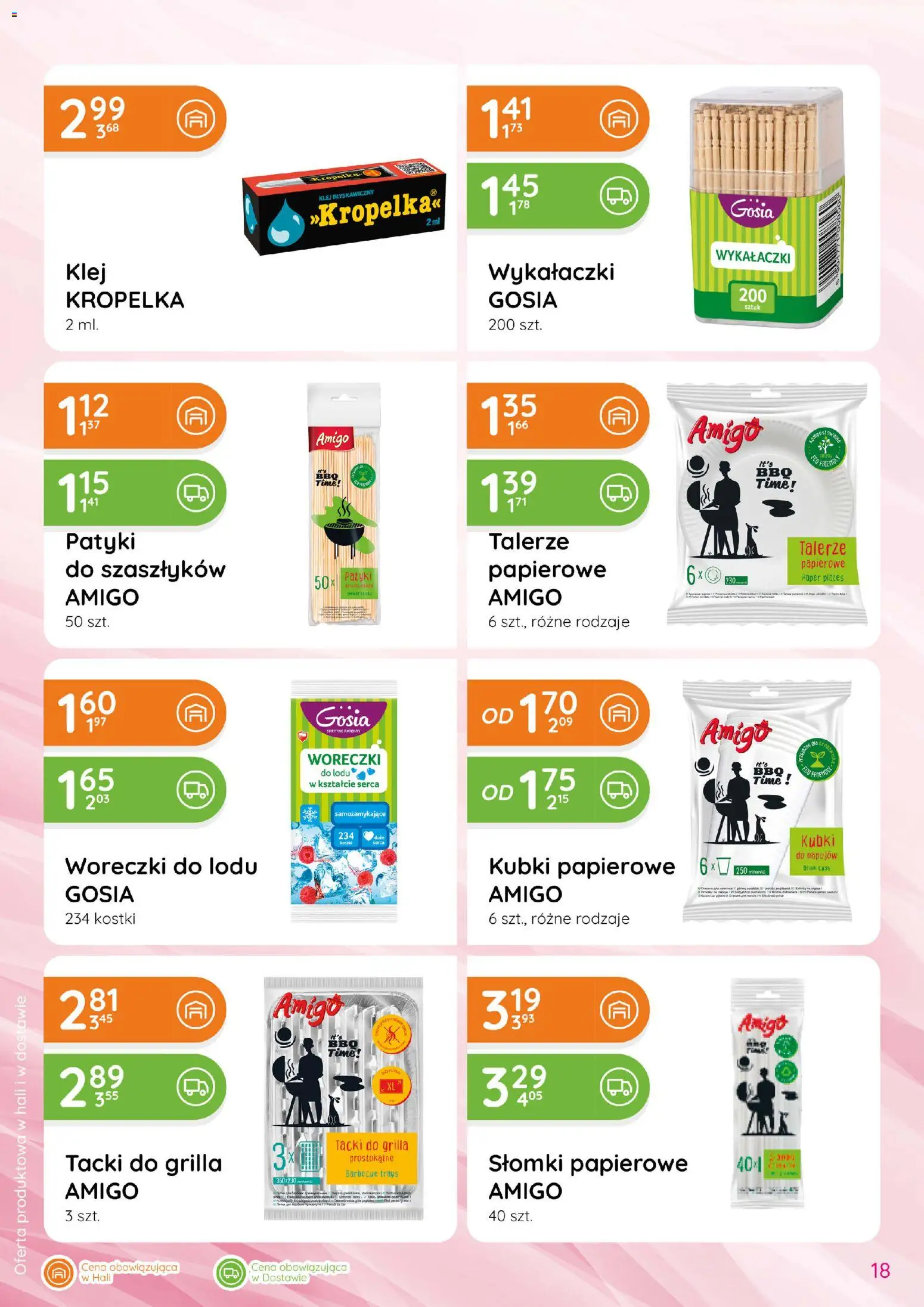 Eurocash gazetka - Katalog Chemiczny od 04.06.2026 | Strona: 18 | Produkty: Klej kropelka, Talerze, Słomki, Woreczki do lodu