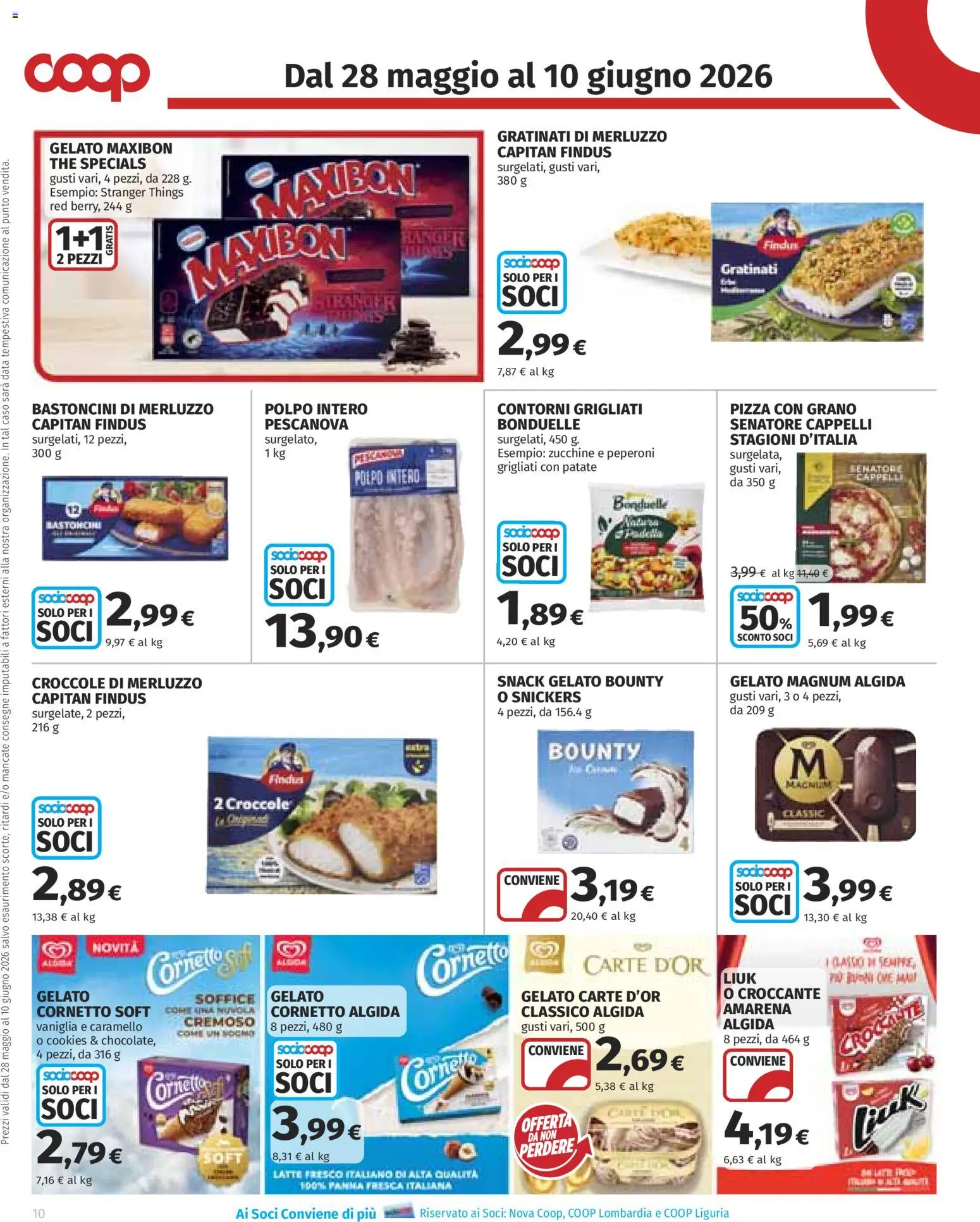 Volantino COOP del 28.05.2026 | Pagina: 10 | Prodotti: Pizza, Peperoni, Panna, Gelato