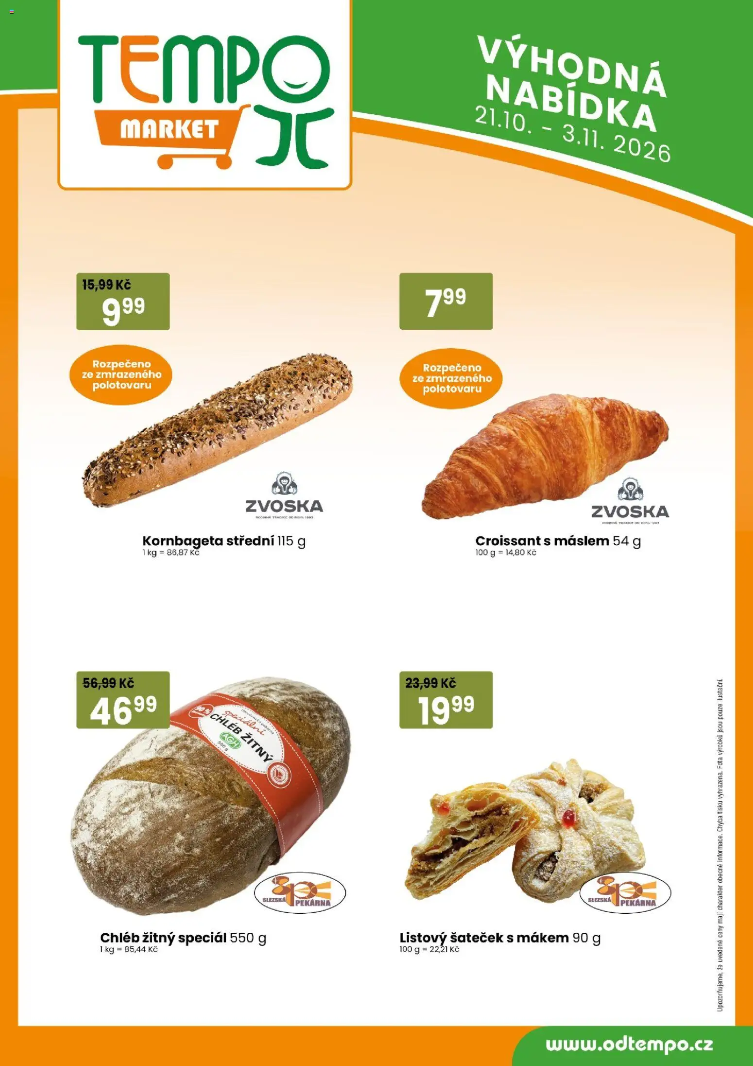 Tempo leták - Tuty od 21.10.2026 | Strana: 14 | Produkty: Chléb, Kornbageta, Pekárna, Croissant
