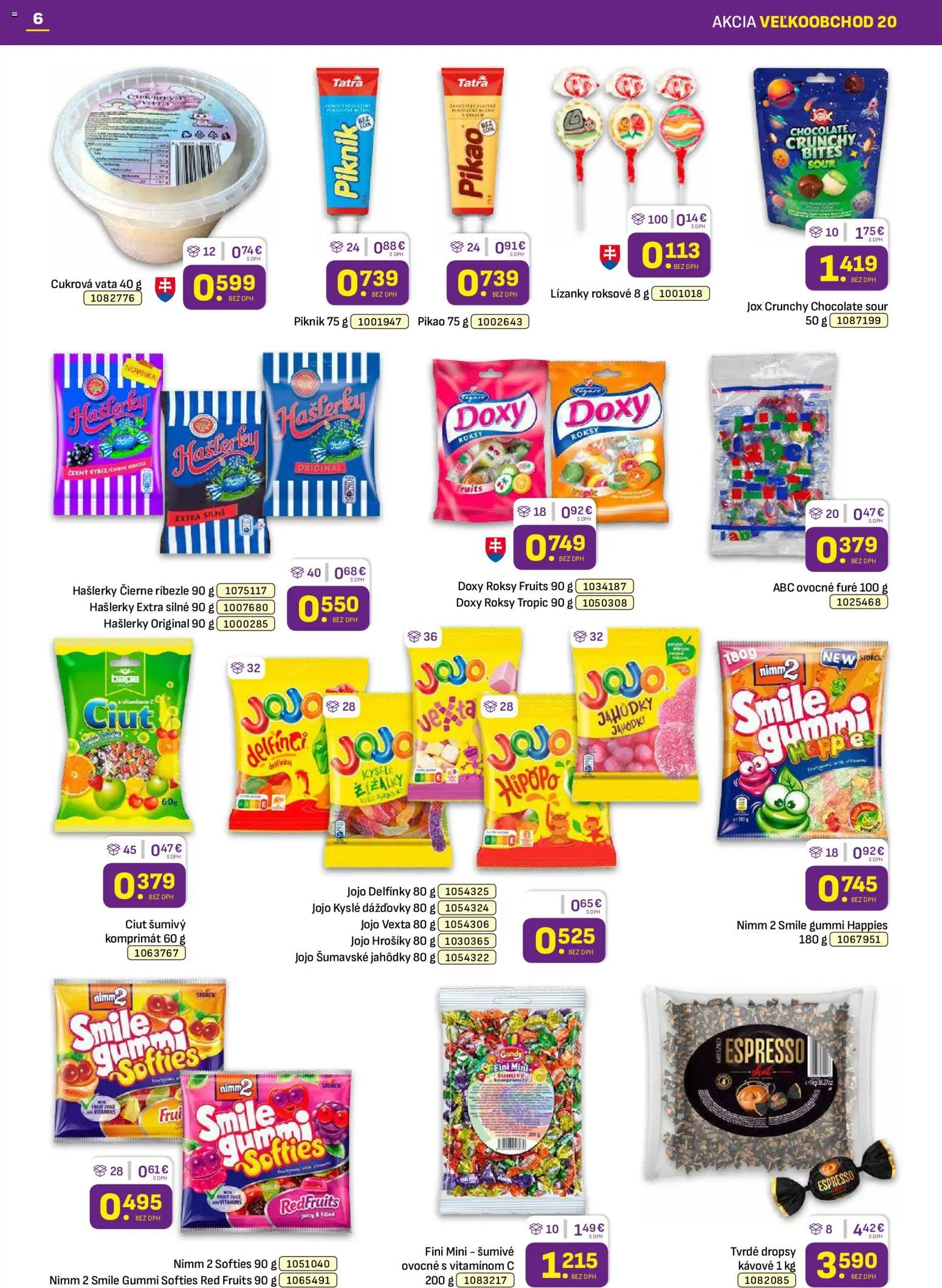 Nové Libex akcie – leták je platný od 05.10.2026 | Strana: 6 | Produkty: Ríbezle, Lízanky