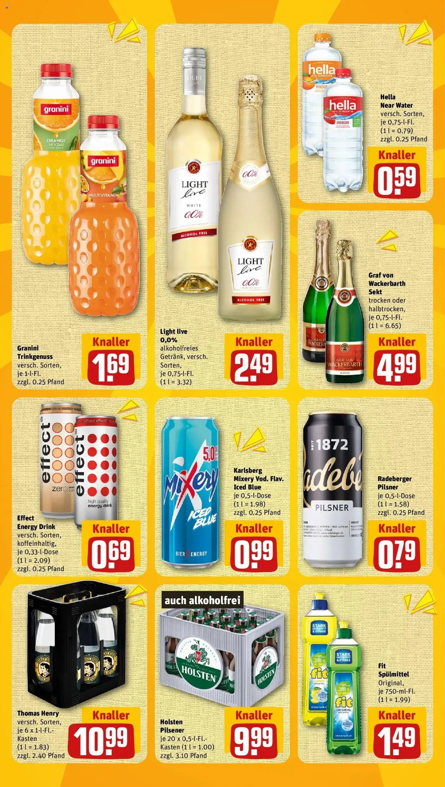 REWE Prospekt ab 07.09.2026 zum Blättern » Angebote | Seite: 13 | Produkte: Bier, Holsten, Zucker, Pfirsich