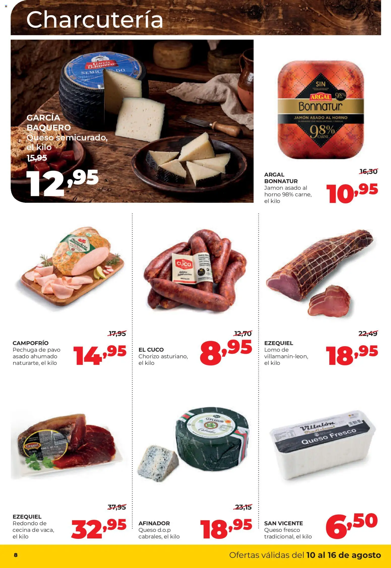 Alimerka folleto Castilla y León │ válido desde el 10/08/2026 | Página: 8 | Productos: Lomo, Jamón, Queso fresco, Horno