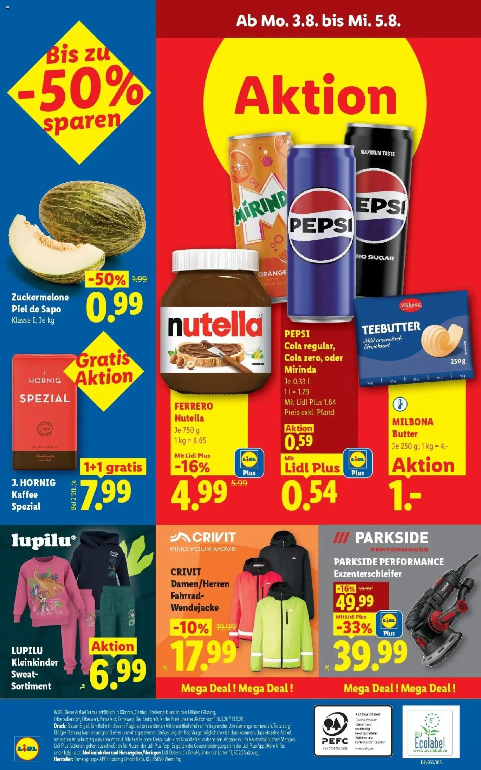 Lidl Flugblatt - Fohnsdorf, Neunkirchen, Graz gültig ab 30.07.2026 | Seite: 29 | Produkte: Nutella, Butter, Kaffee, Pepsi