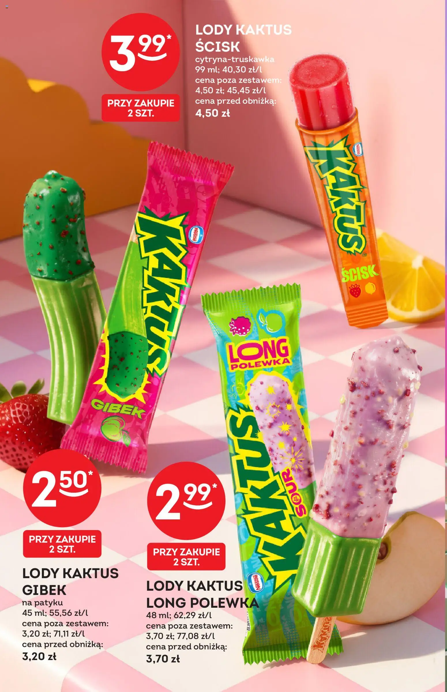 Żabka gazetka - Katalog lodowy od 20.05.2026 | Strona: 4 | Produkty: Lody Kaktus, Lody