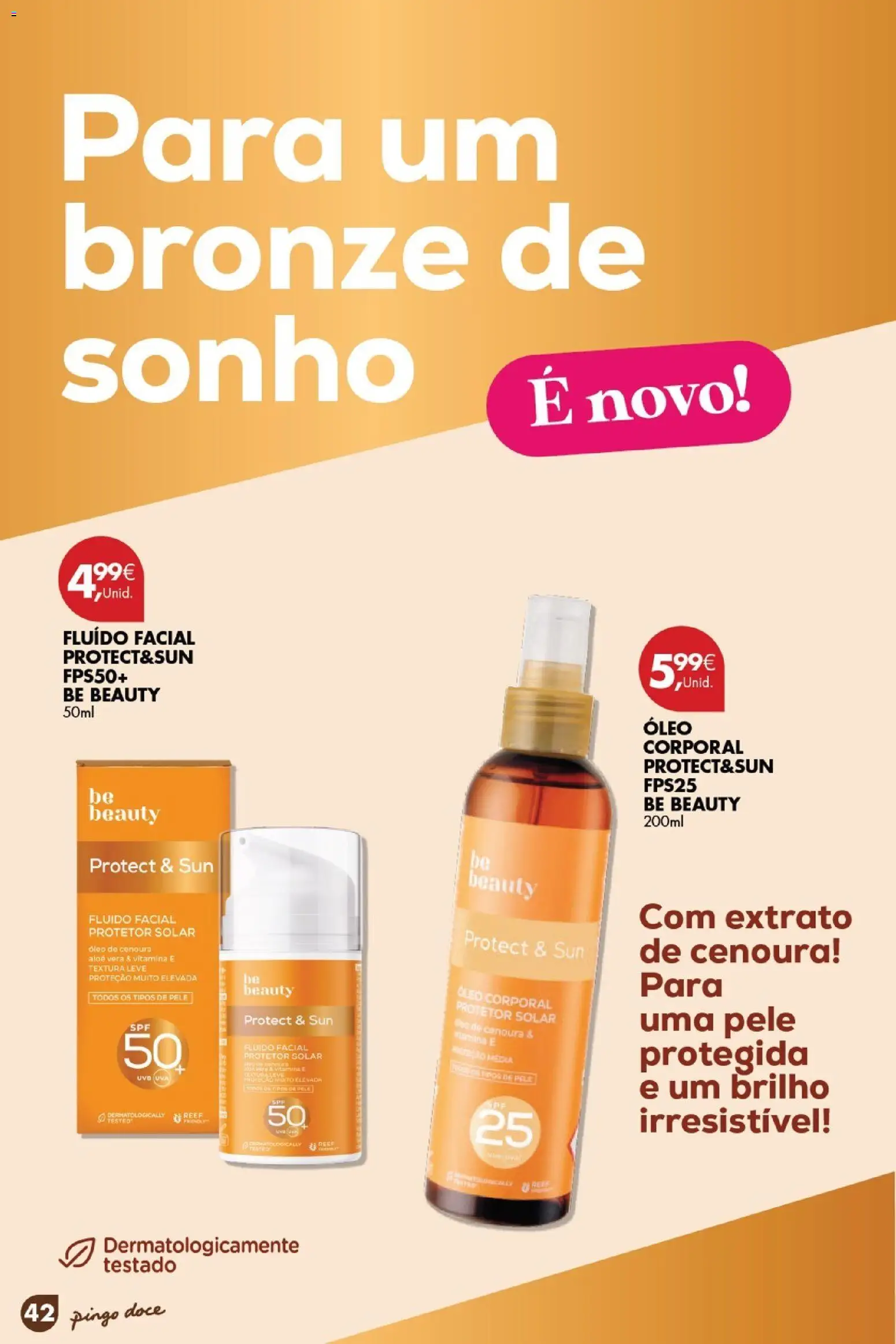 Pingo Doce Catálogo de solares 2026 │ válido de 24.03.2026 | Página: 42 | Produtos: Protetor solar, Óleo, Cenoura