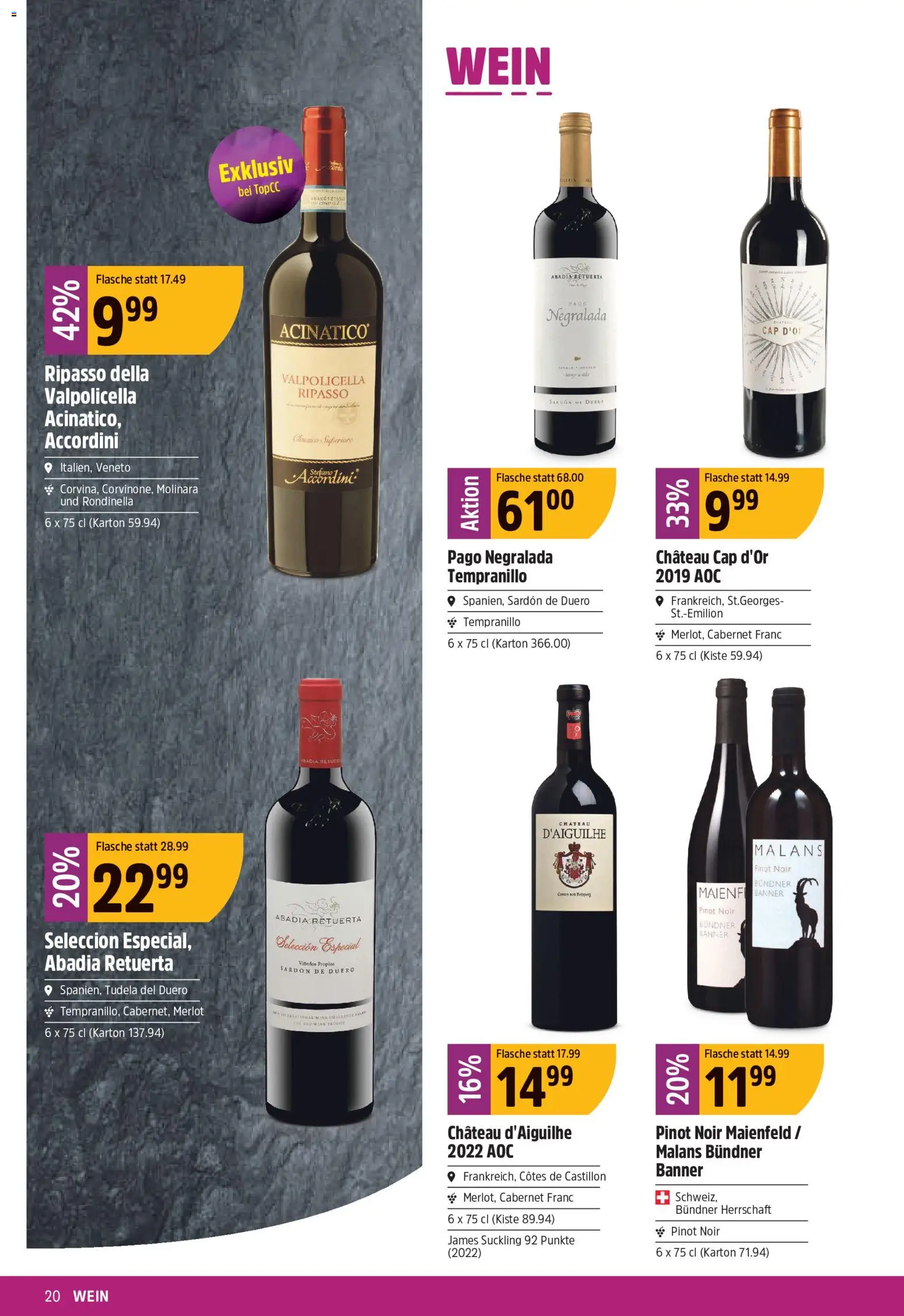 TopCC aktionen – gültig ab 27.07.2026 | Seite: 20 | Produkte: Merlot, Wein