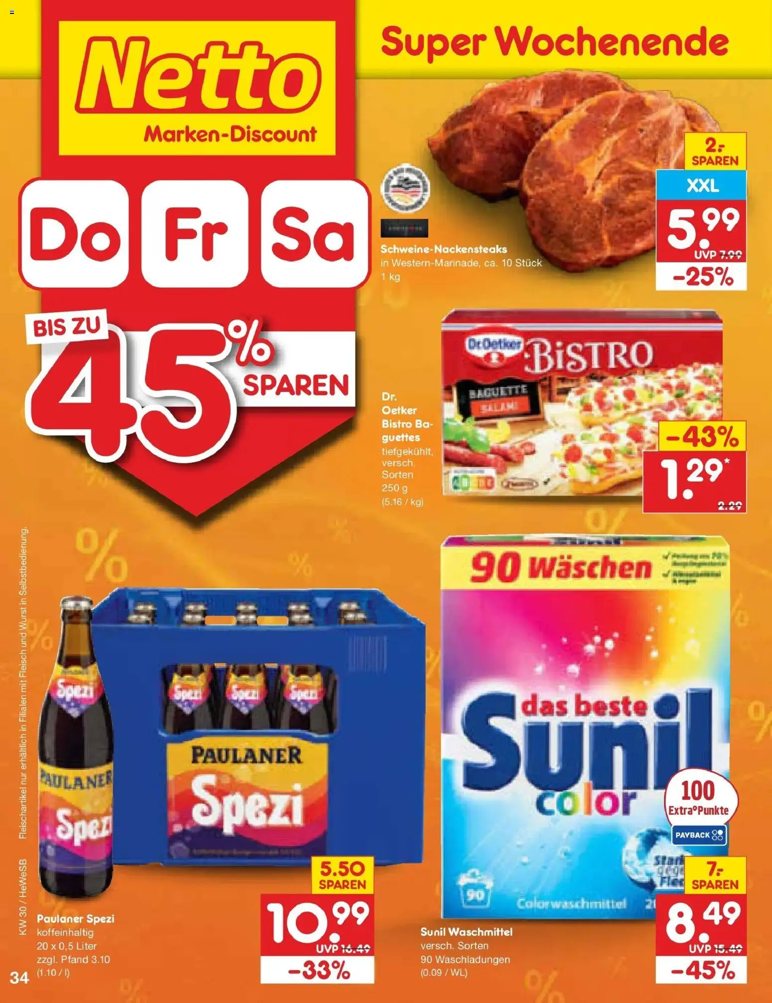 Netto Marken-Discount Prospekt Hamburg – gültig ab 20.07.2026 | Seite: 58 | Produkte: Paulaner spezi, Waschmittel, Fleisch, Paulaner