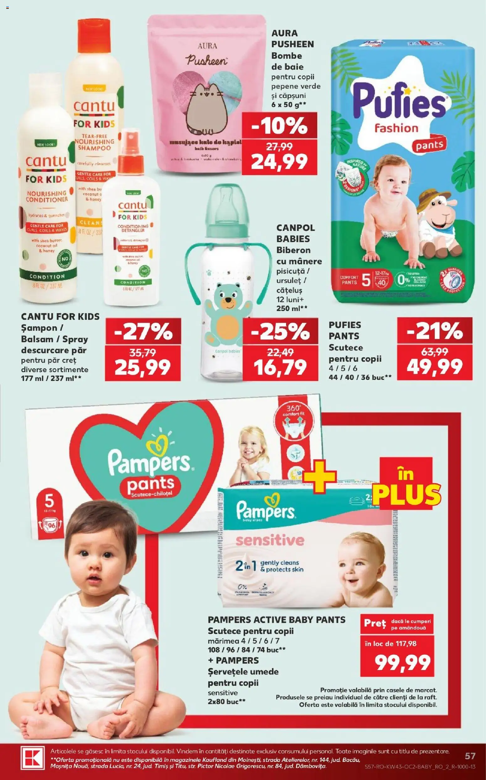 Noul catalog Kaufland – valabil de la 21.10.2026 | Pagină: 57 | Produse: Baby, Scutece pentru copii, Șervețele umede, Plus