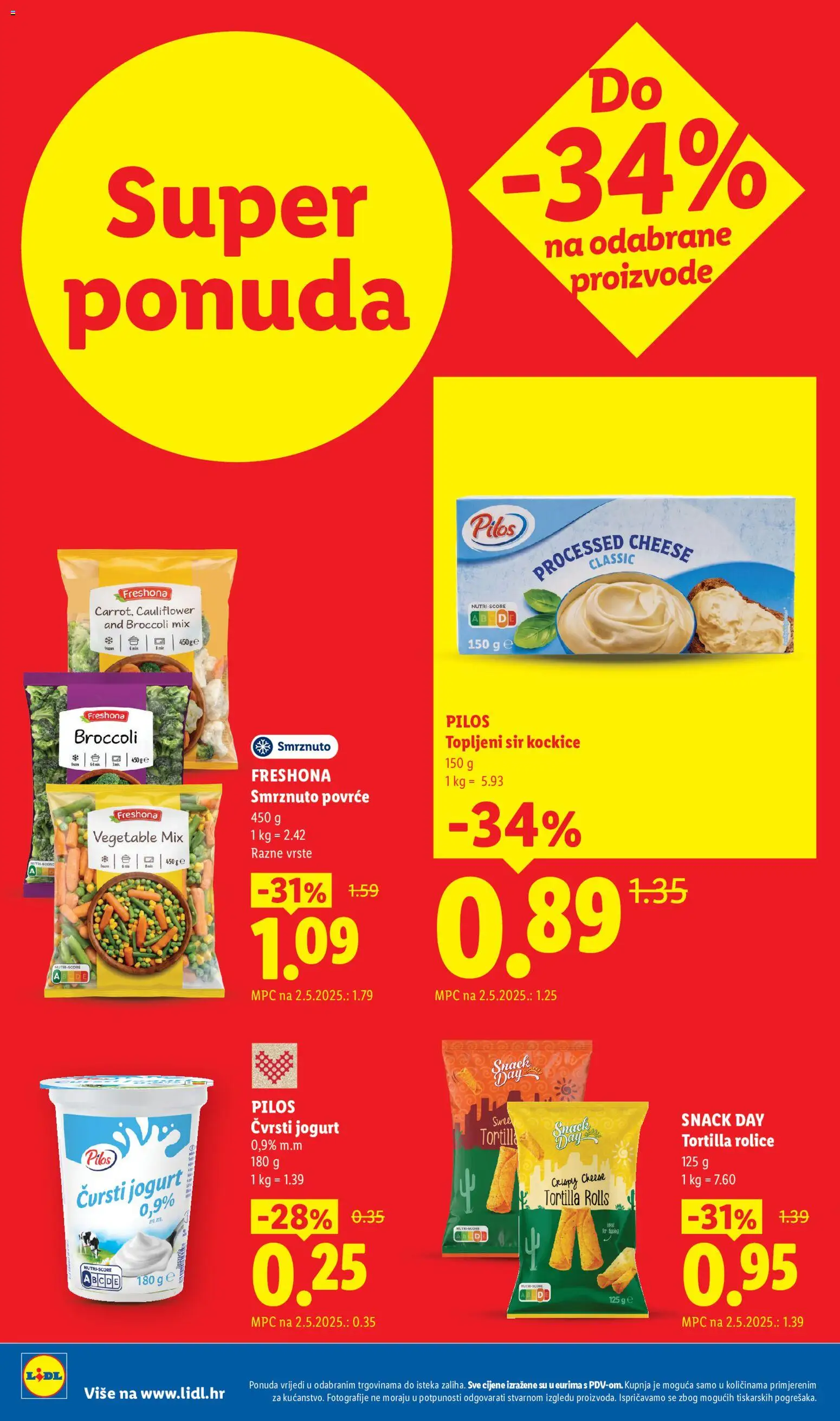 Lidl katalog | vrijedi od 05.10.2026 | Stranica: 2 | Proizvodi: Topljeni sir, Freshona, Jogurt, Smrznuto povrće