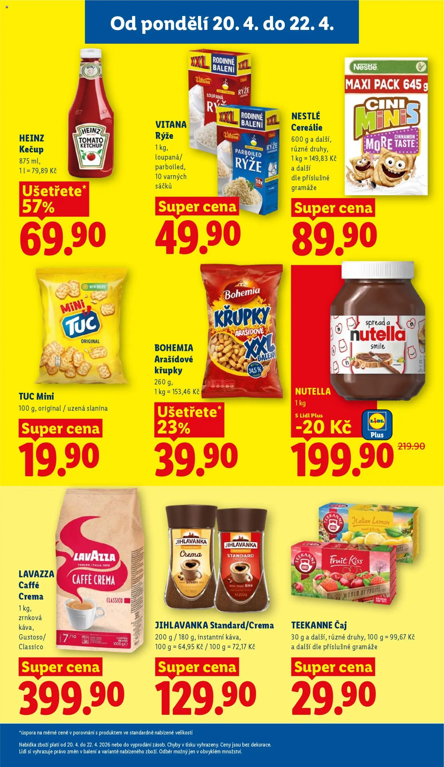 Lidl leták od 20.04.2026 | Strana: 15 | Produkty: Rýže, Čaj, Cereálie, Crema