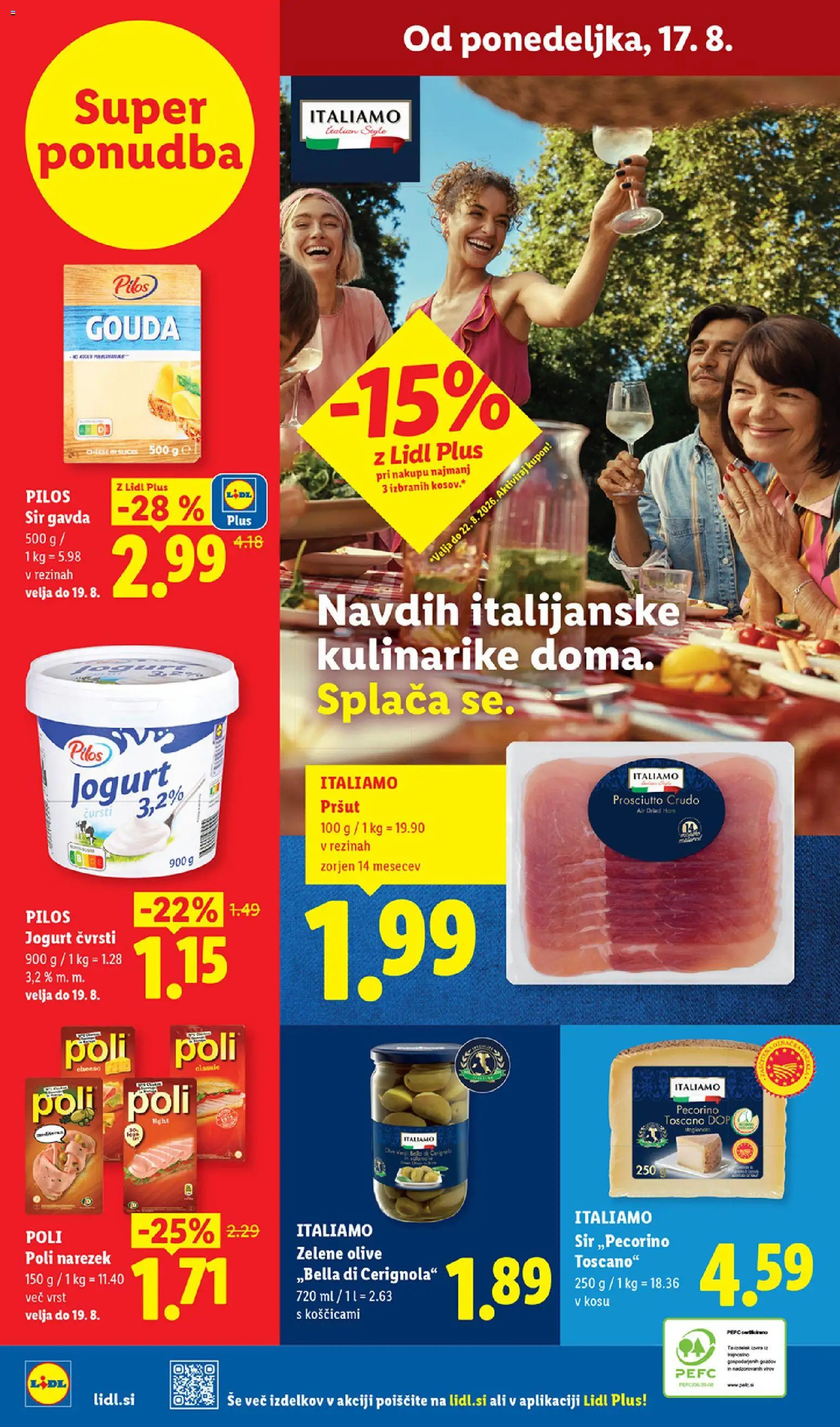 Novi Lidl katalog ponudbe – veljaven od 13.08.2026 | Stran: 66 | Izdelki: Pršut, Gauda, Olive, Sir
