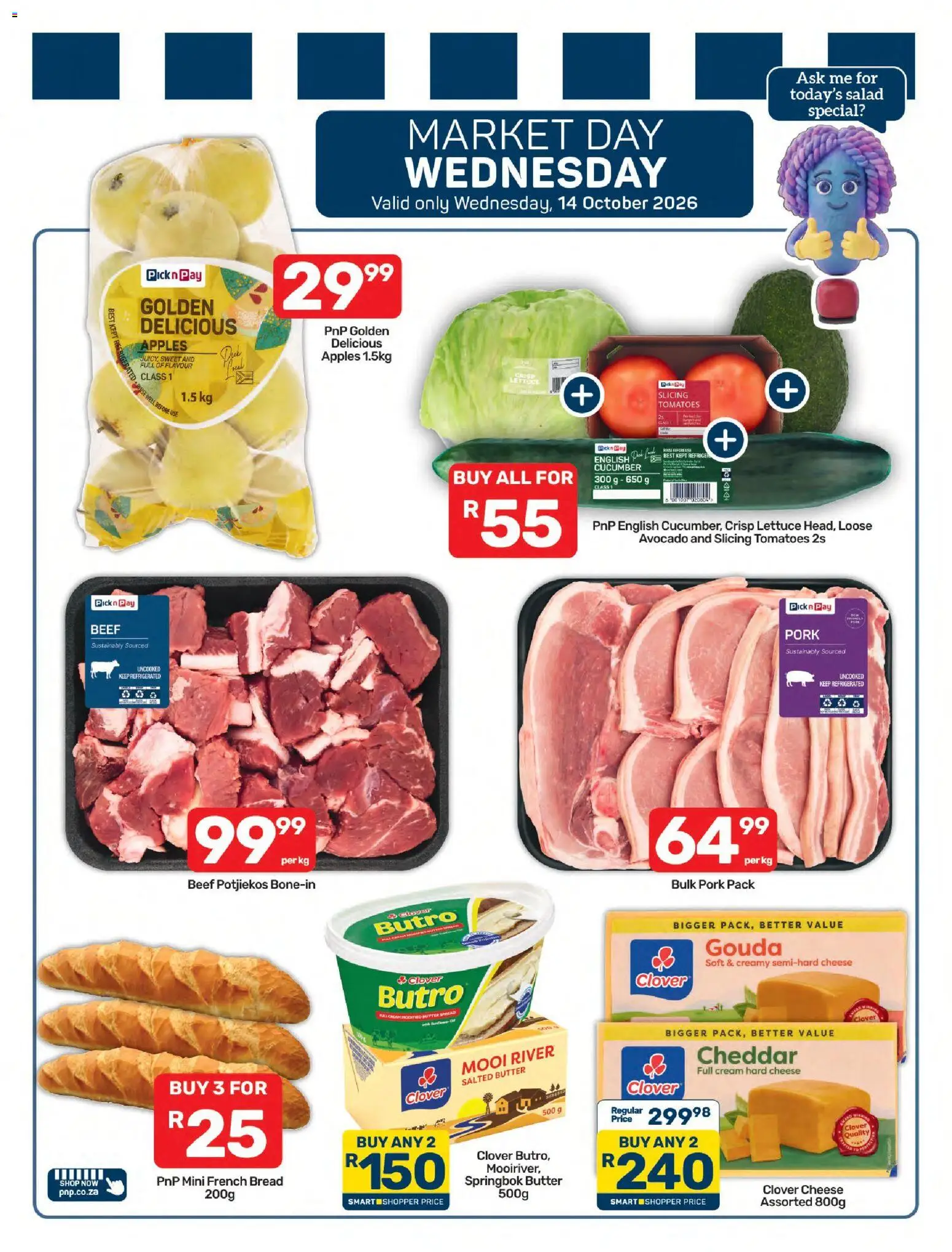 New Pick n Pay catalogue – valid from 12/10/2026 | Page: 7 | Products: Cheese, Apples, Cream, Salad