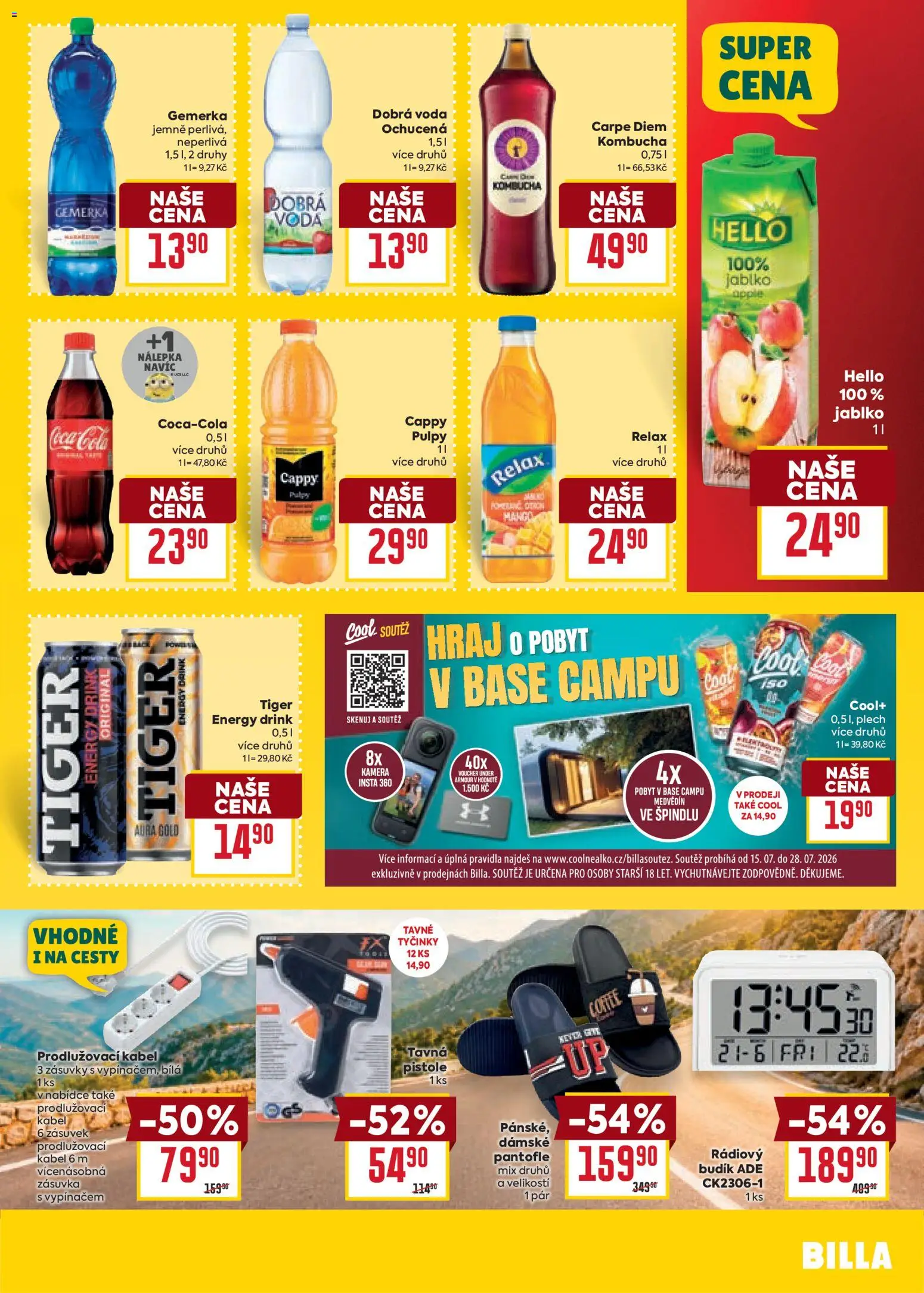 Billa Velký leták od 22.07.2026 | Strana: 29 | Produkty: Kombucha, Tiger, Budík, Prodlužovací kabel