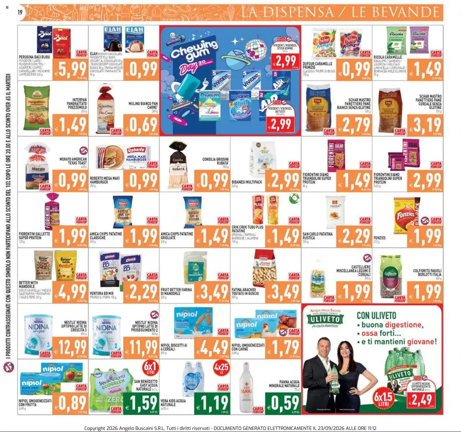 Volantino PIM Supermercati del 23/09/2026 | Pagina: 19 | Prodotti: Latte, Tubo, Prezzemolo, Acqua minerale