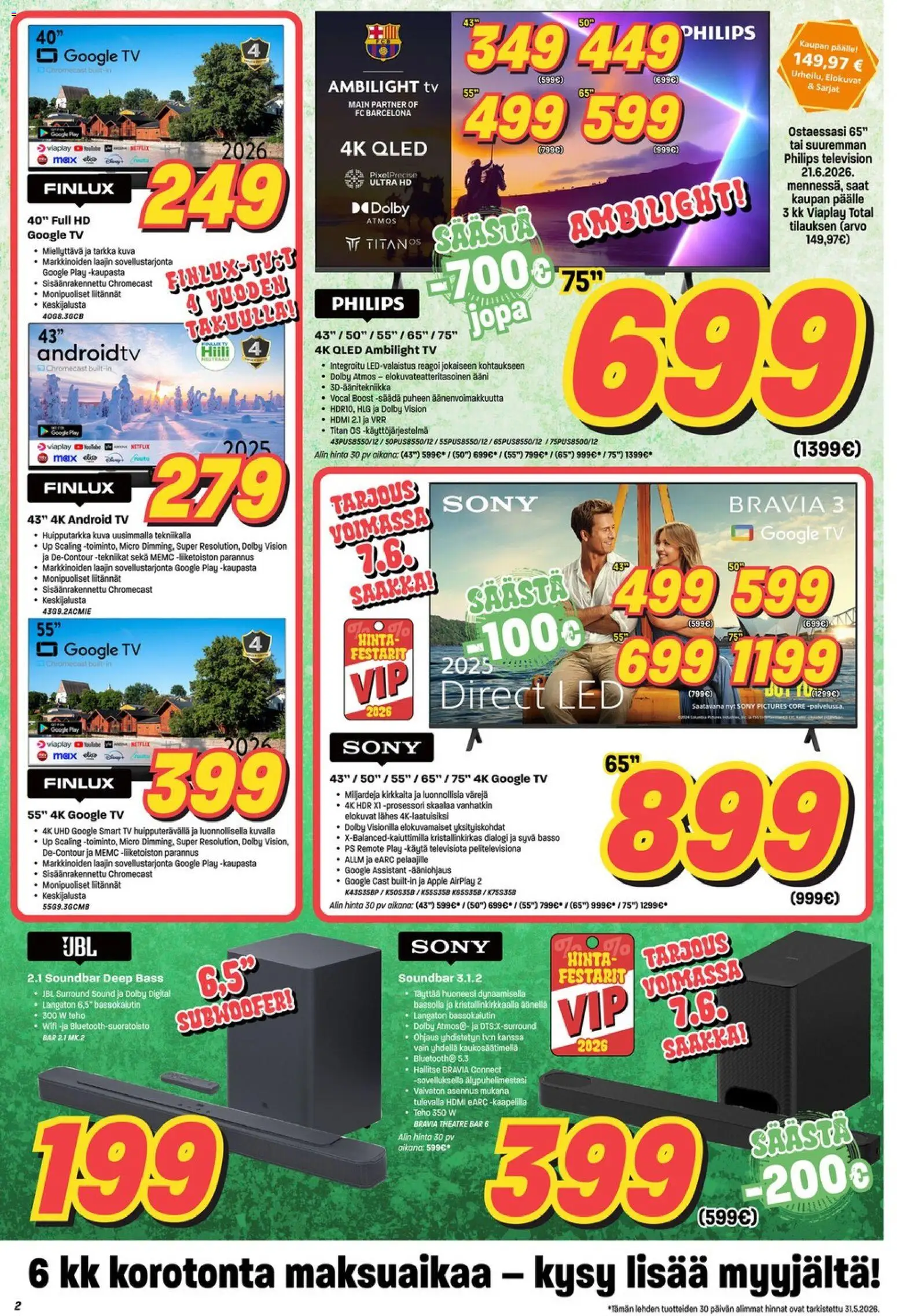 Veikon Kone tarjoukset – voimassa 01.06.2026 alkaen | Sivu: 2 | Tuotteet: Soundbar, TV