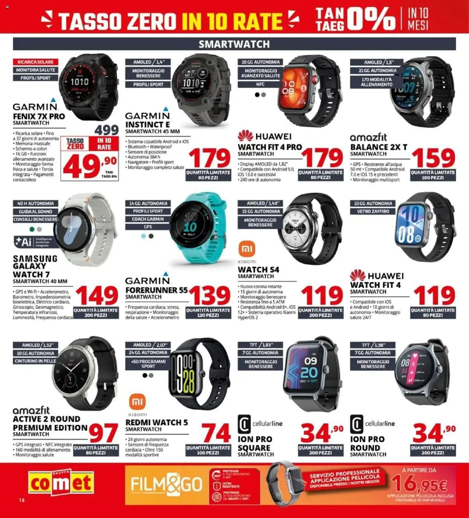 Volantino Comet del 10.04.2026 | Pagina: 14 | Prodotti: Schermo, Huawei, Smartwatch, Samsung
