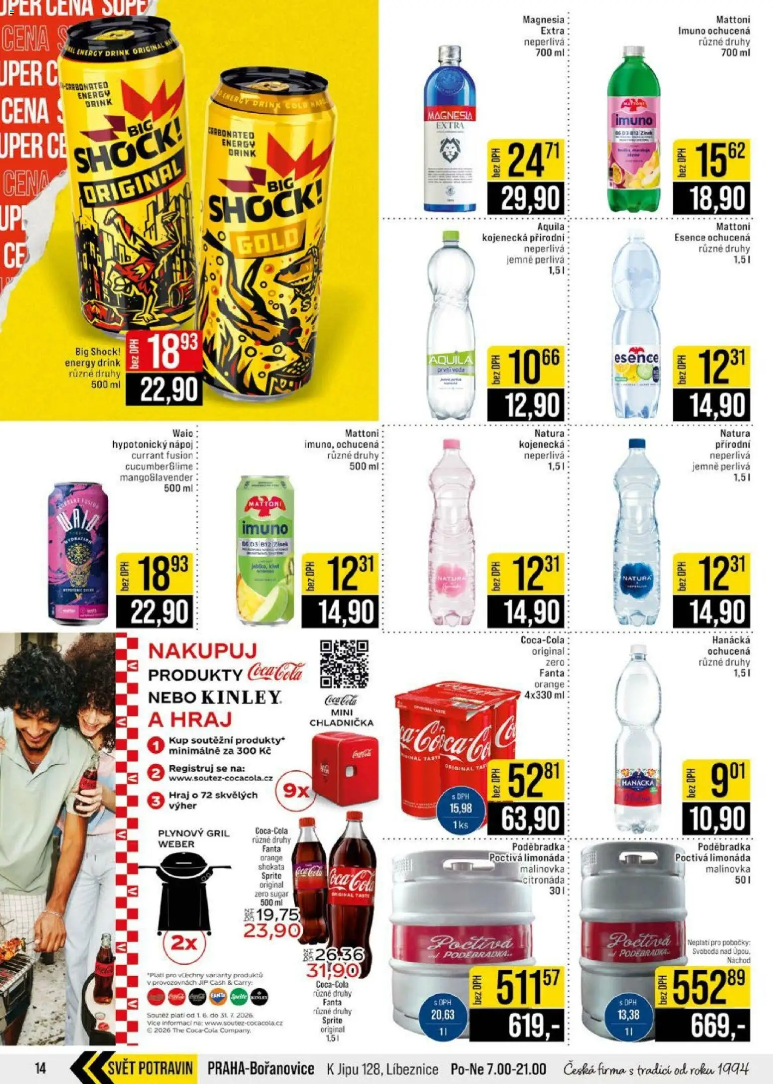 Jip leták - Cash & Carry od 22.07.2026 | Strana: 14 | Produkty: Limonáda, Poděbradka, Coca cola, Gril