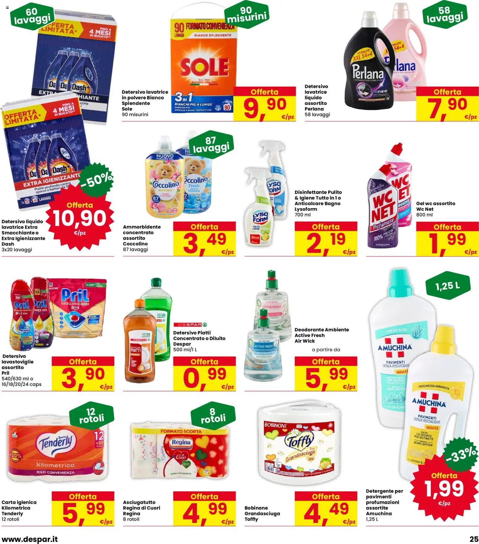 Volantino Eurospar del 08/10/2026 | Pagina: 25 | Prodotti: Piatti, Lavatrice, Lavastoviglie, WC
