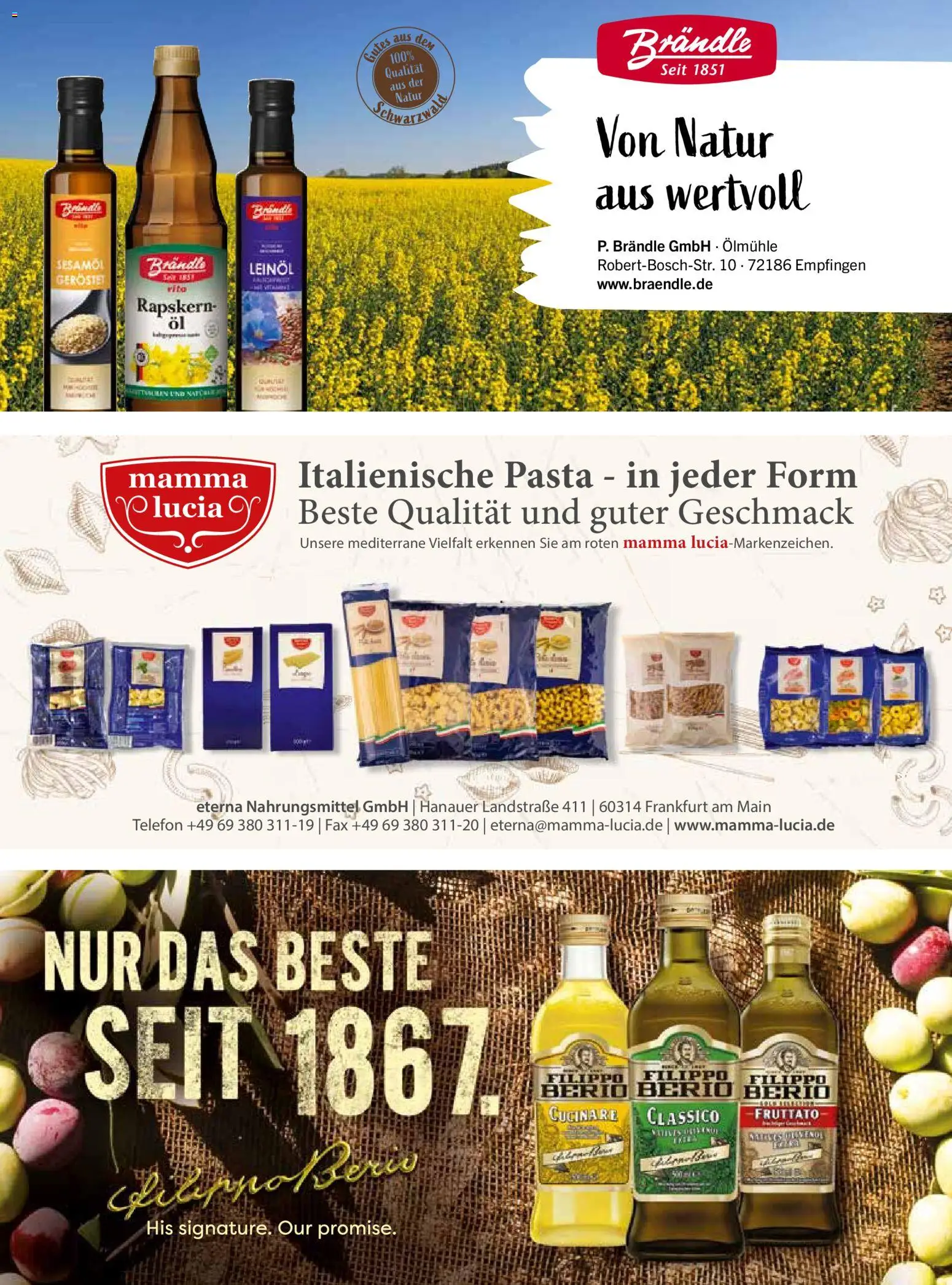 V-Markt Vielfalt Mai / Juni – gültig ab 01.05.2026 | Seite: 15 | Produkte: Leinöl, Pasta