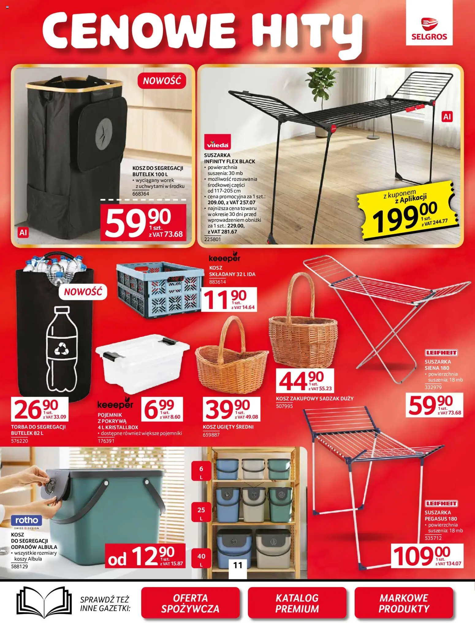 Selgros cash&carry gazetka - Oferta przemysłowa od 10.09.2026 | Strona: 13 | Produkty: Torba, Suszarka, Kosz, Vileda