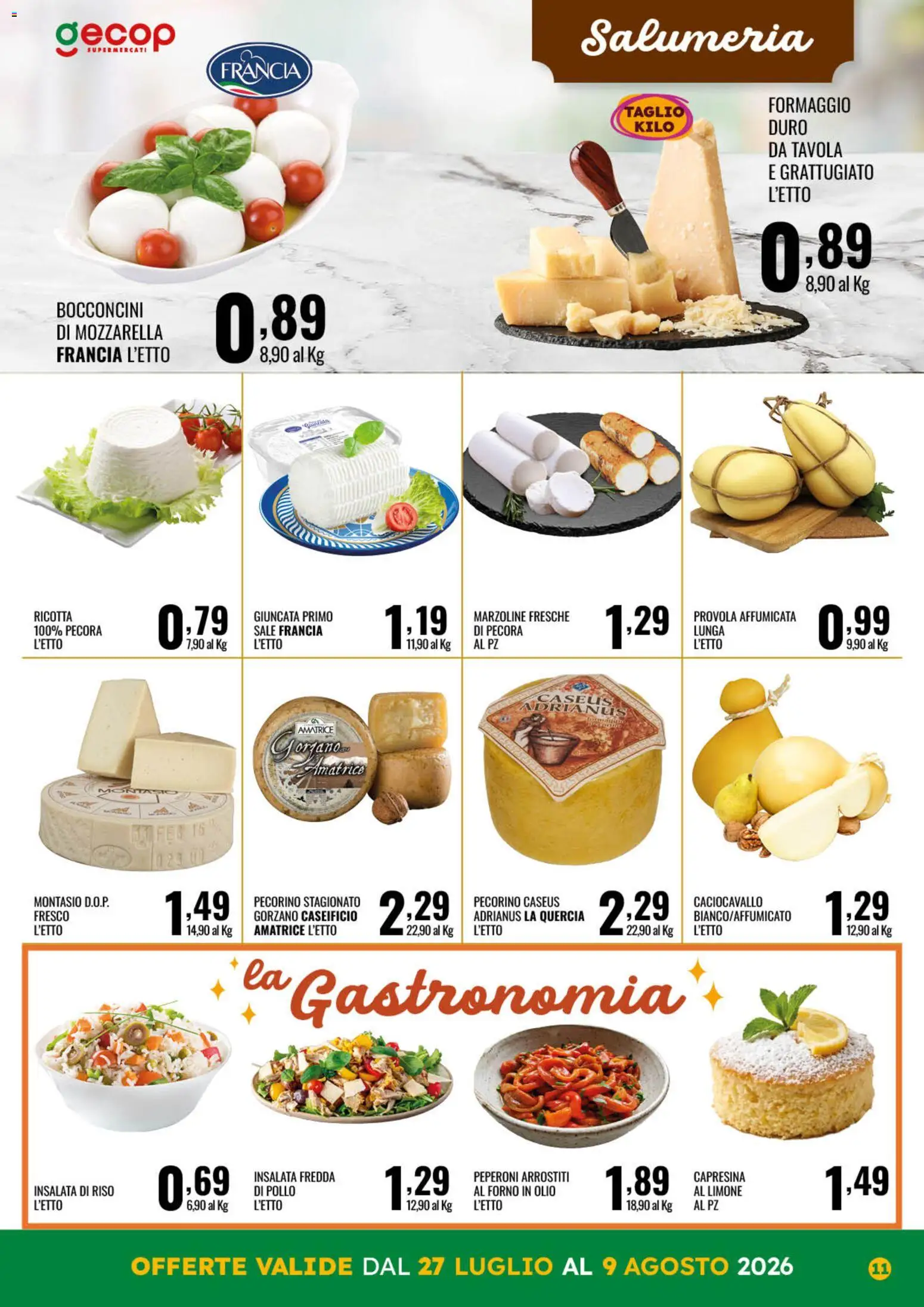 Volantino GECOP del 27/07/2026 | Pagina: 11 | Prodotti: Riso, Sale, Ricotta, Forno