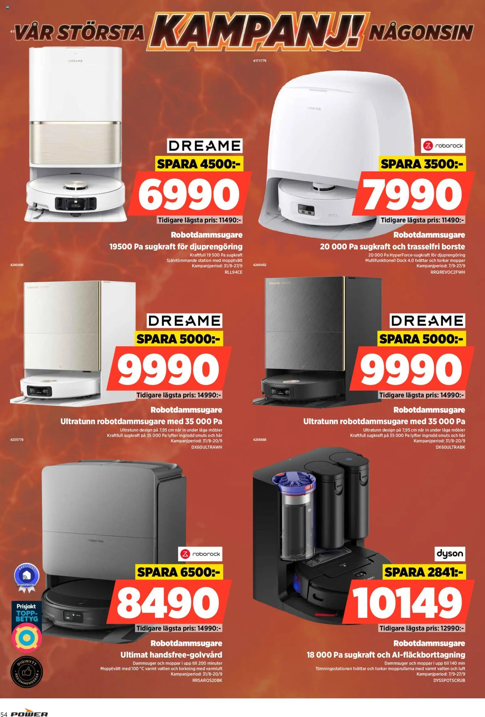 Power reklamblad aktuell från 07/09/2026 | Sida: 54 | Produkter: Topp, Vatten, Robotdammsugare